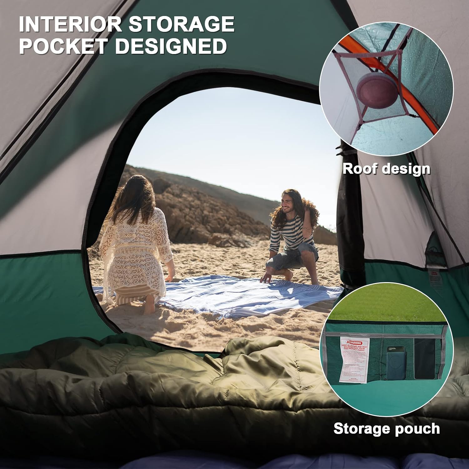 Camping Tent 2-4 Person, Waterproof Windproof Tent with Rainfly Easy Set up-Portable Dome Tents for Camping…