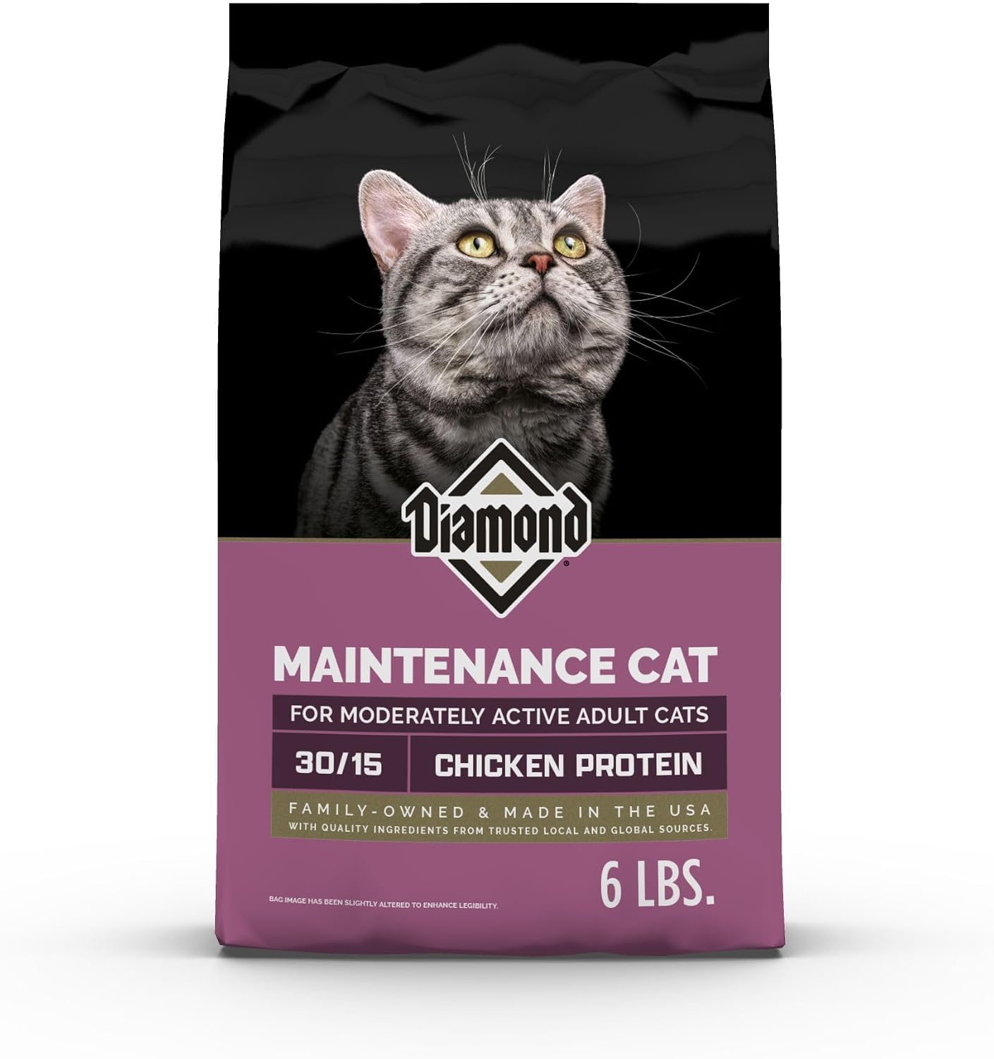 Diamond Maintenance Adult Dry Cat Food, Chicken Protein, 20lb | For Moderately Active Cats | Omega Fatty Acids to Help Support Skin & Coat Health | Taurine for Heart & Eye Health