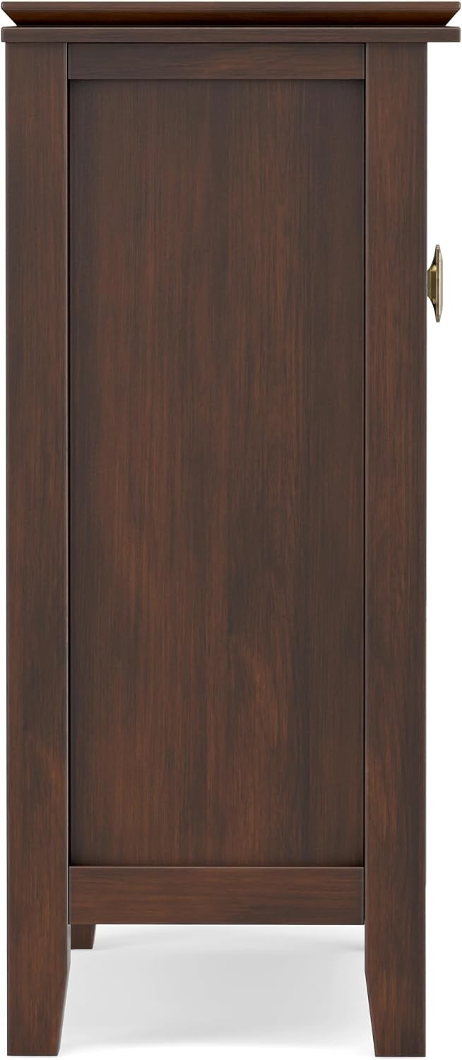 SIMPLIHOME Artisan 30" Wide Solid Wood Cabinet in Russet Brown