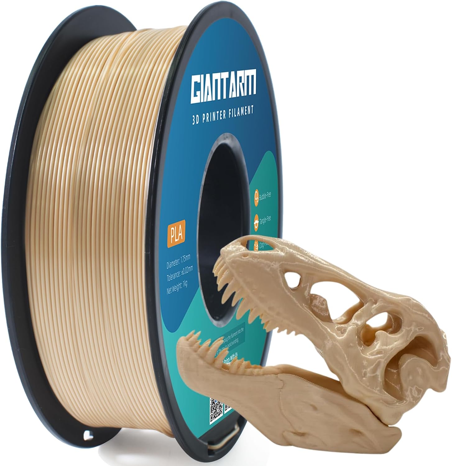 GIANTARM 3D Printer Filament, Silk Gold Pla Filament, 1Kg(2.2lbs) Spool, 1.75mm Dimension Accuracy +/- 0.03mm, 3D Printing Filament