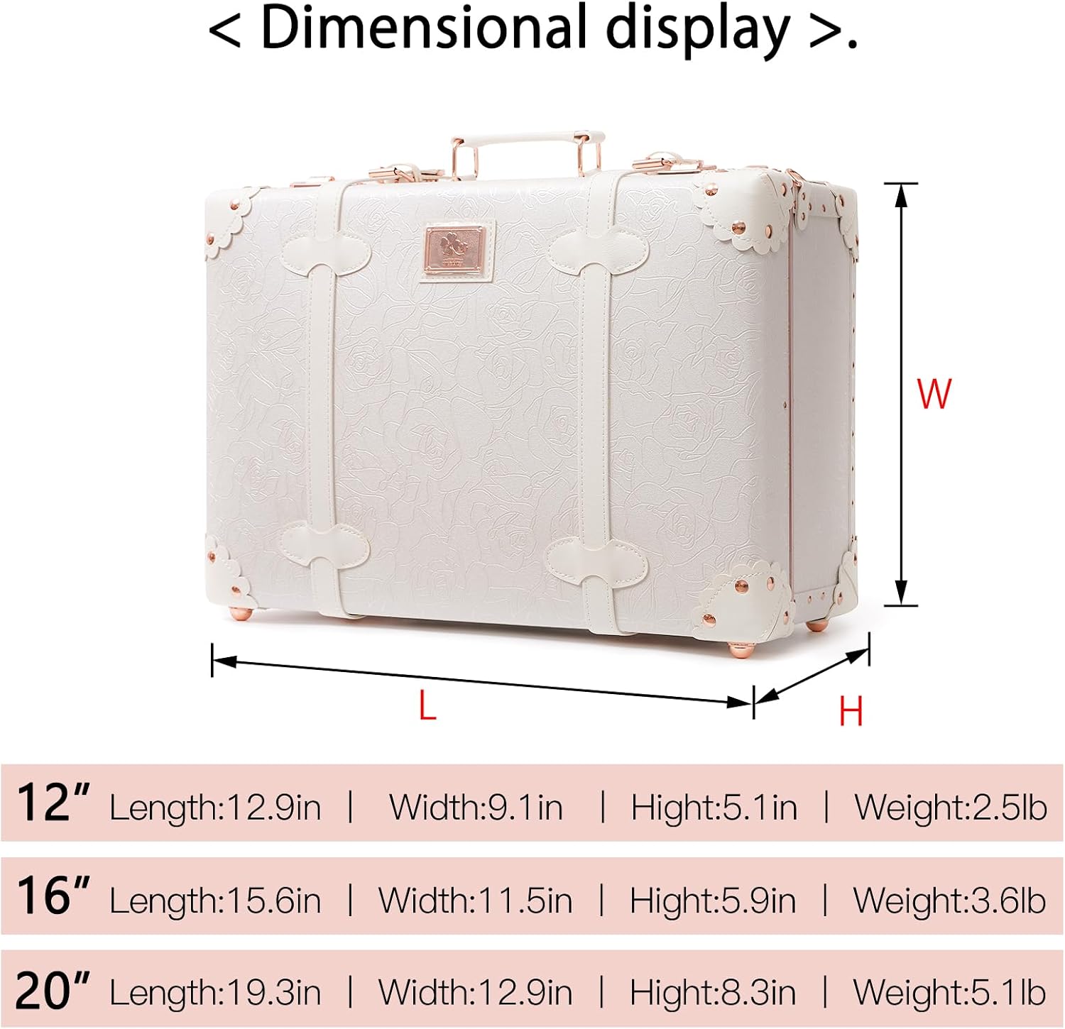 urecity Vintage and Cute Carry-on Overnight Case Non-wheeled Mini Leather Trunk Suitcase with Shoulder Strap