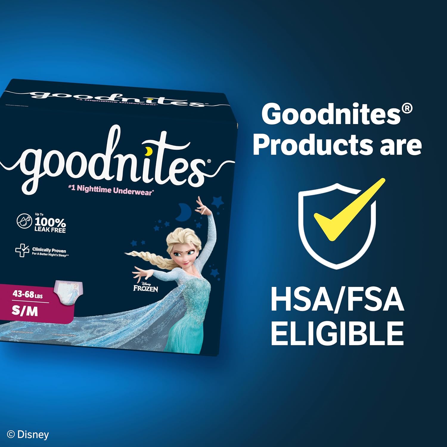 Goodnites Girls' Nighttime Bedwetting Underwear, Size S/M (43-68 lbs), 14 Ct, Packaging May Vary