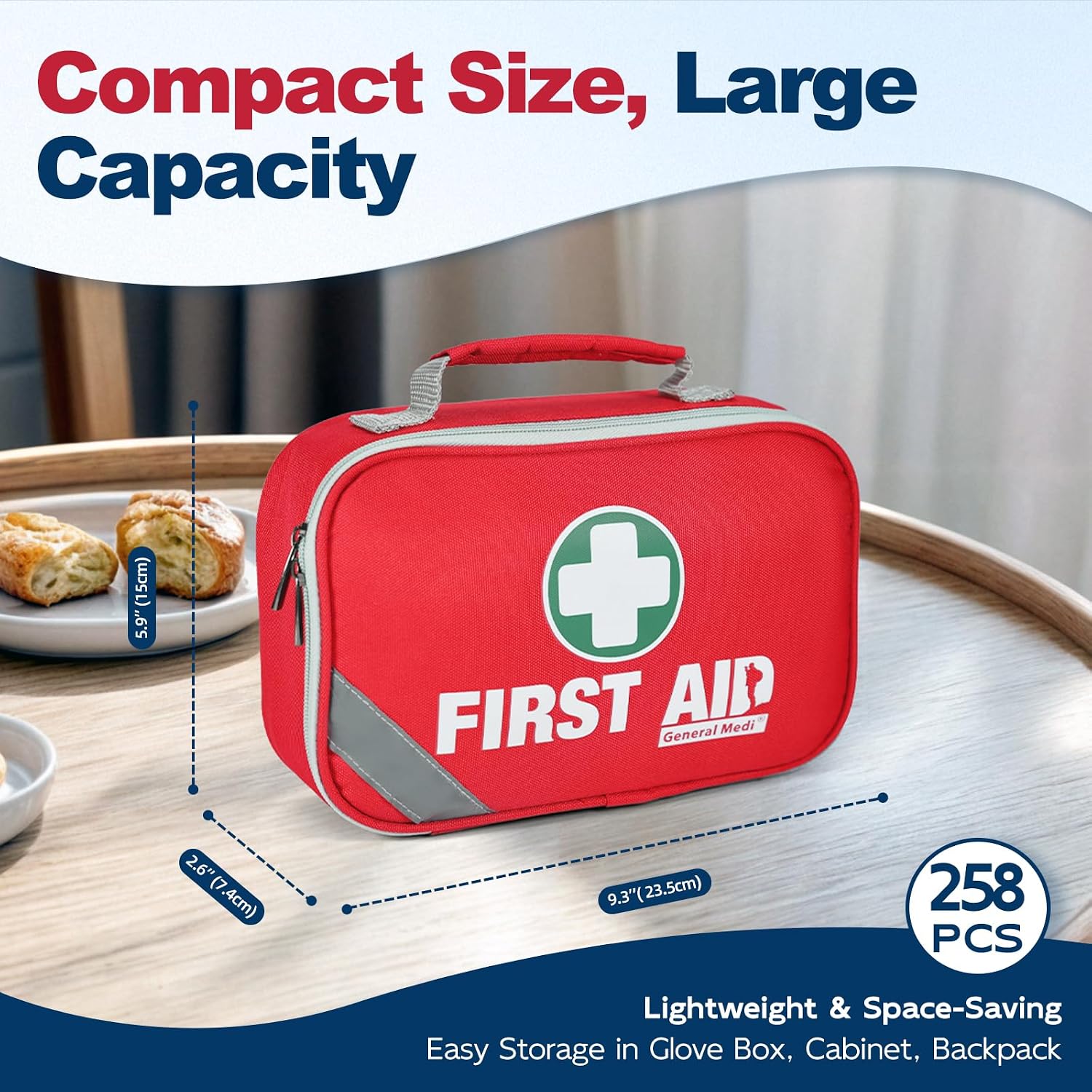 General Medi 2-in-1 First Aid Kit (215 Piece Set) + 43 Piece Mini First Aid Kit -Includes Ice(Cold) Pack