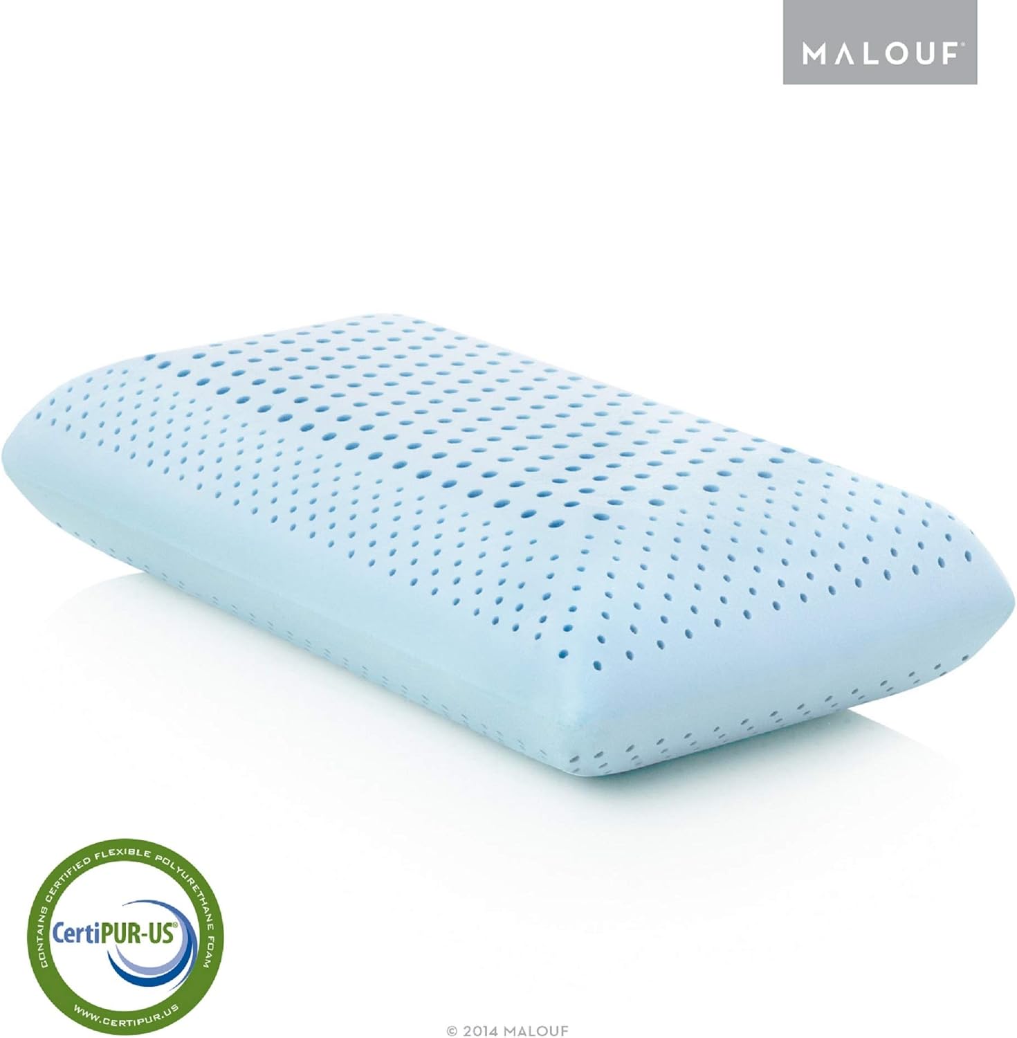 MALOUF Zoned Dough Gel-Infused Memory Foam Bed Pillow-5-Year U.S. Warranty-Queen-Mid Loft, Queen Mid Loft