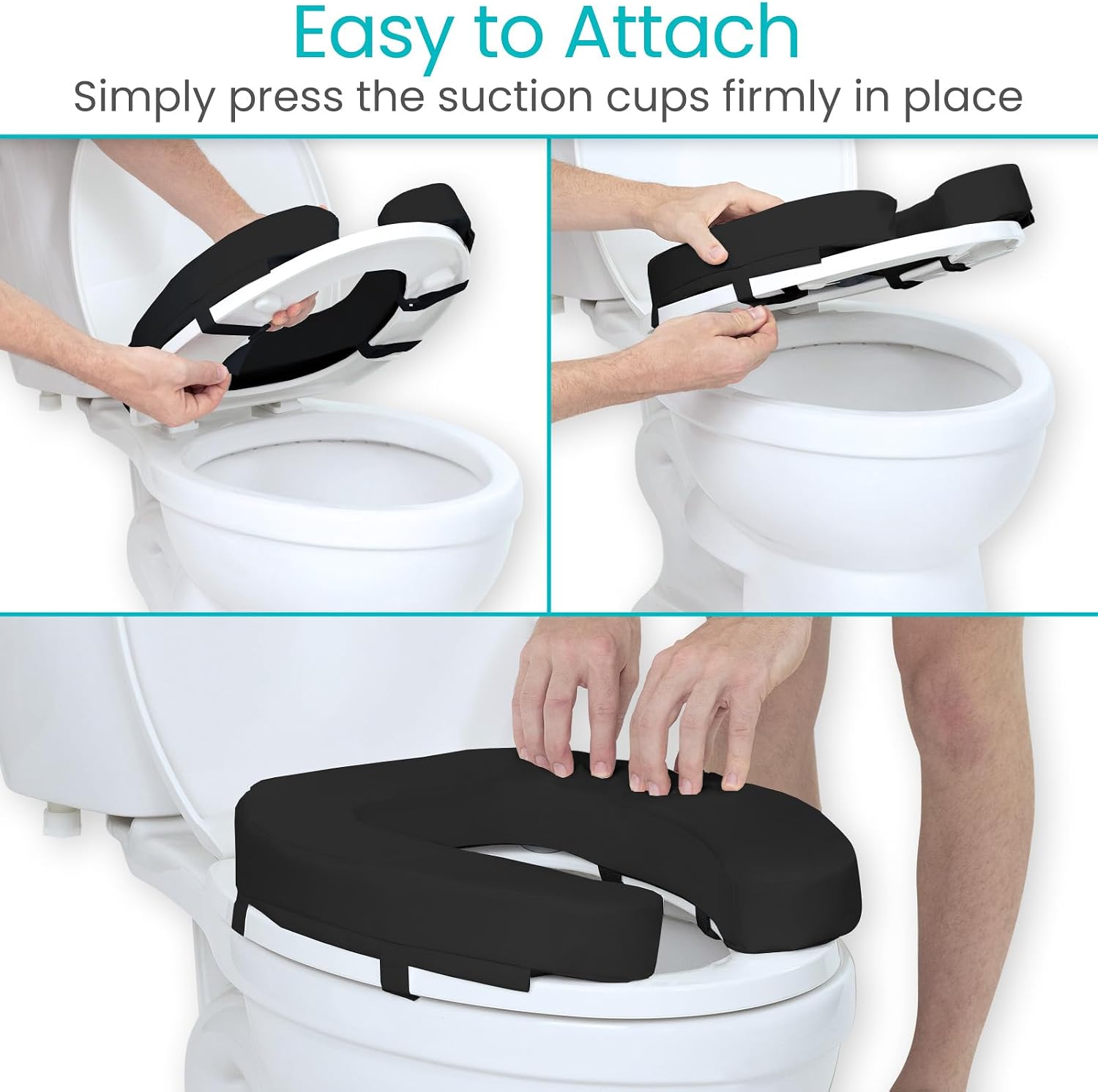 Vive Toilet Seat Cushion (Soft Cushioned Foam) - Easy Clean Soft Padded
