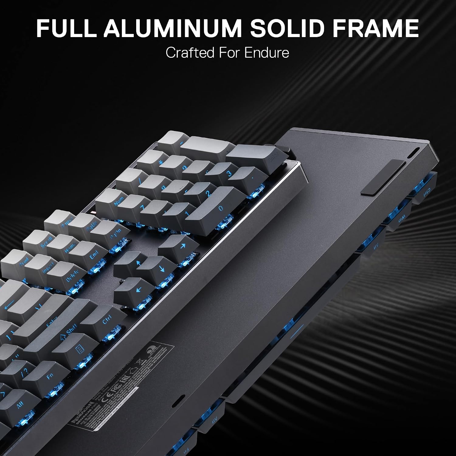 Redragon K556 Wired RGB Mechanical Gaming Keyboard, 104-Key Aluminum Board | Rock-Solid Metal Build, 20 Backlits Immersive ESports Vibe, Hot-swap Comfortable Tactile Brown Switch for Long-Time Typing
