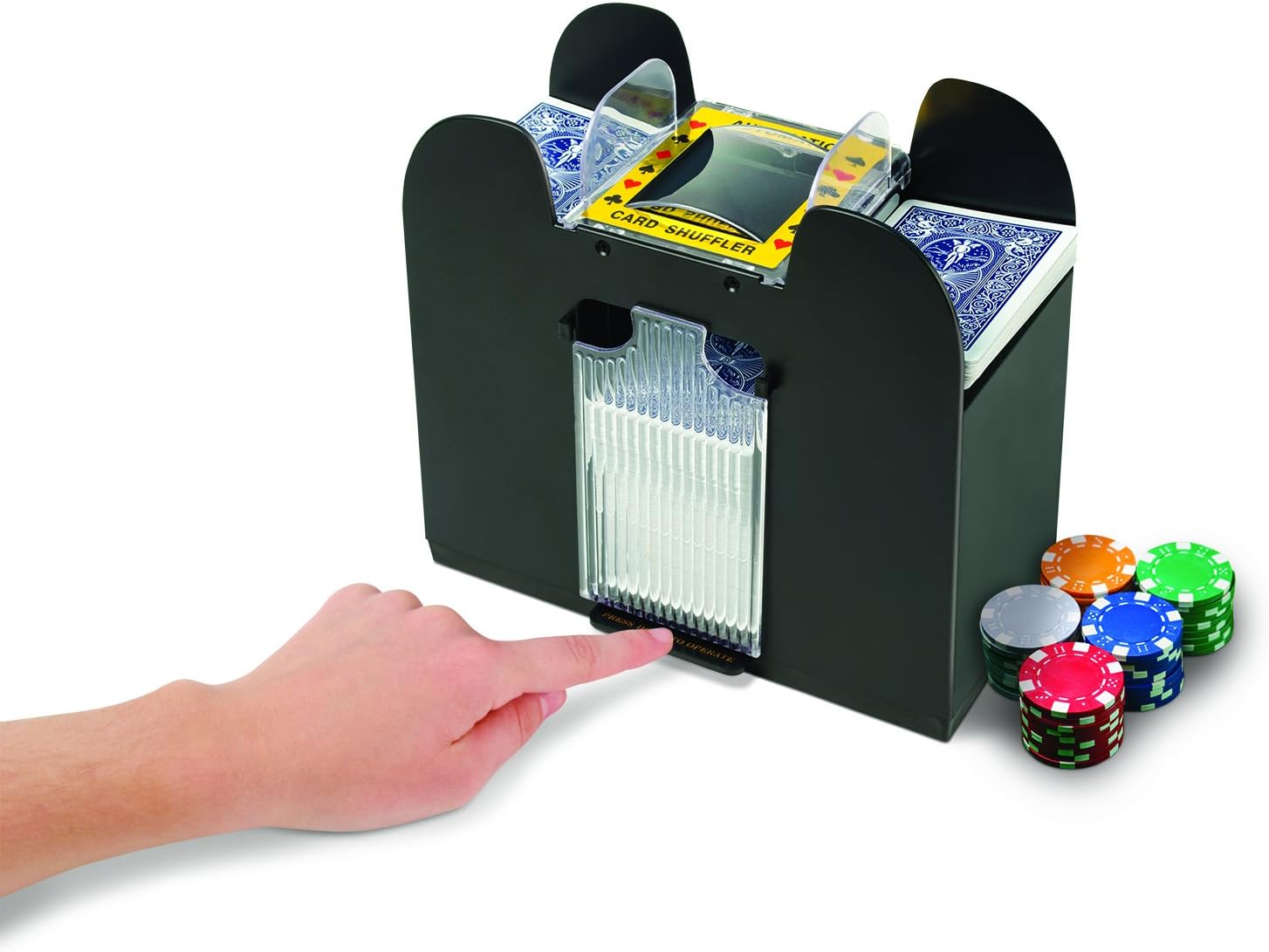 Jobar Deck Card Shuffler – Automatic Card Shuffler (Black, 6 Deck) | 6 Deck