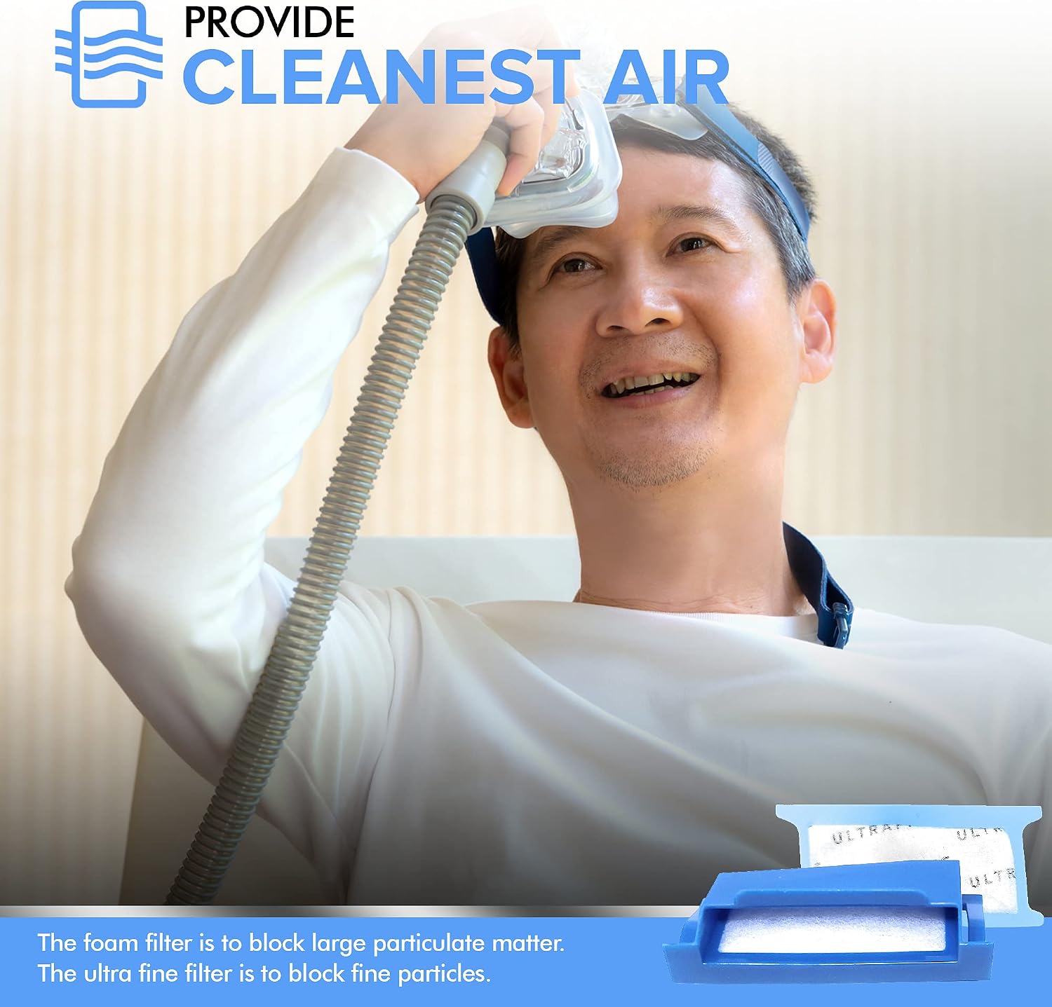 CPAP Filter-Compatible with Philips Respironics Dreamstation 1 - USA Made | All-in-1 CPAP Filters Combo Pack Includes 2 Standard and 6 Ultra-Fine Filters (2 Pollen 6 Ultra-Fine)