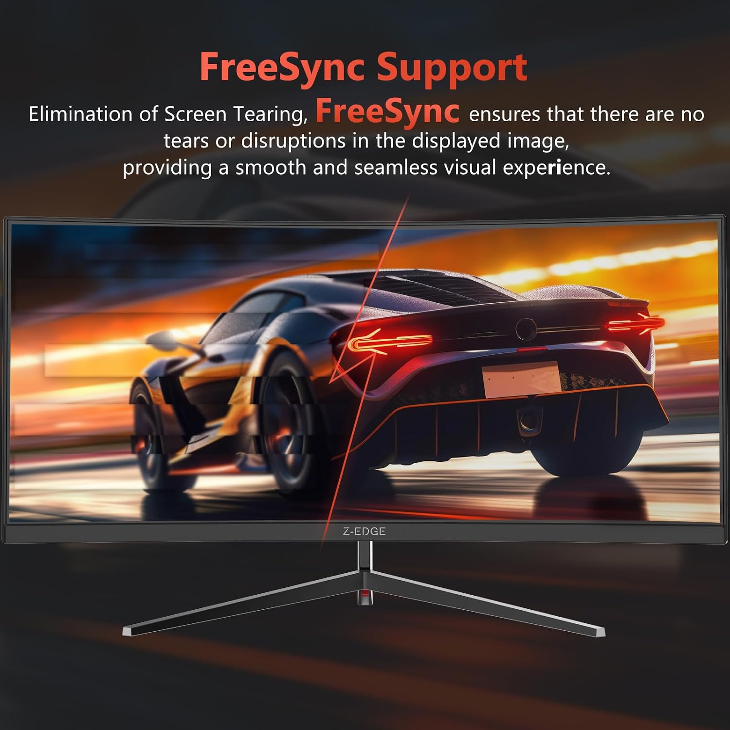Z-Edge 34 inch WQHD 1440P Curved Gaming Monitor, 240Hz Computer Monitor | AG34P 1500R Frameless 21:9 Curved Screen, Height Adjustable, Office & Gaming, 1ms, Dual DP & HDMI, Metal Stand