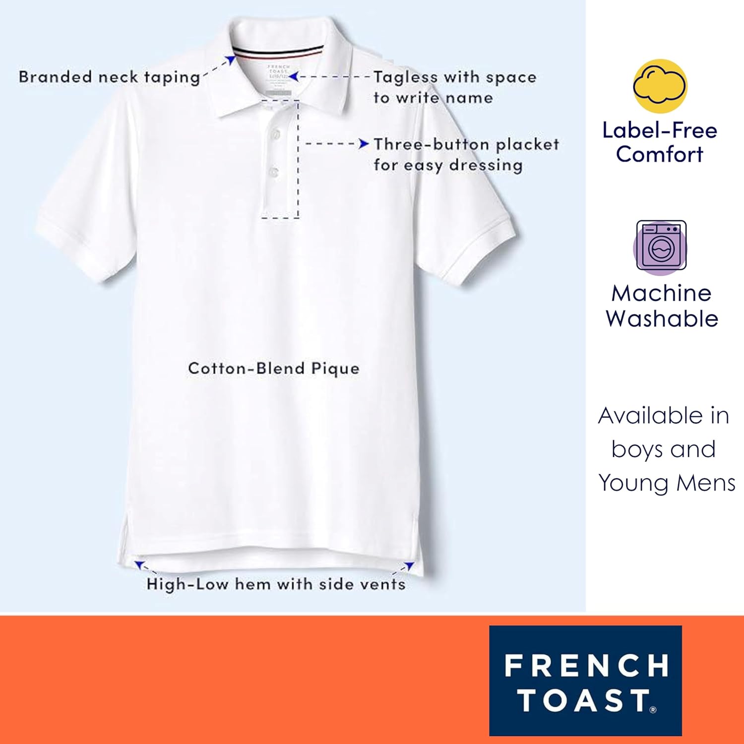 French Toast Kids' Pique Polo (Standard & Husky)