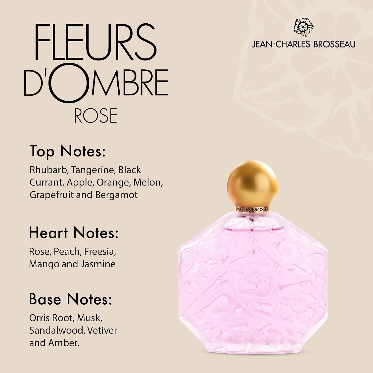 Jean Charles Brosseau Ombre Rose Women Eau De Toilette Spray, 1 Ounce | 1 oz long-lasting eau de toilette powdery floral perfume for women with rose, ylang-ylang & lily of the valley notes.