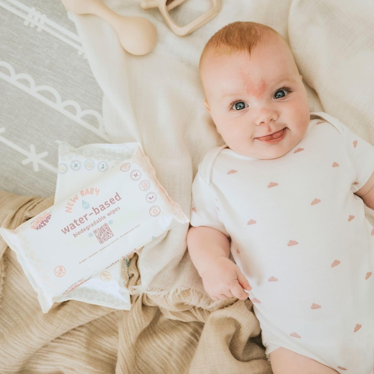 Kinder by Nature Water-Based Baby Wipes - 672 Count (12 packs of 56) -Unscented and Hypoallergenic - 99% water - 100% biodegradable - Plastic-Free