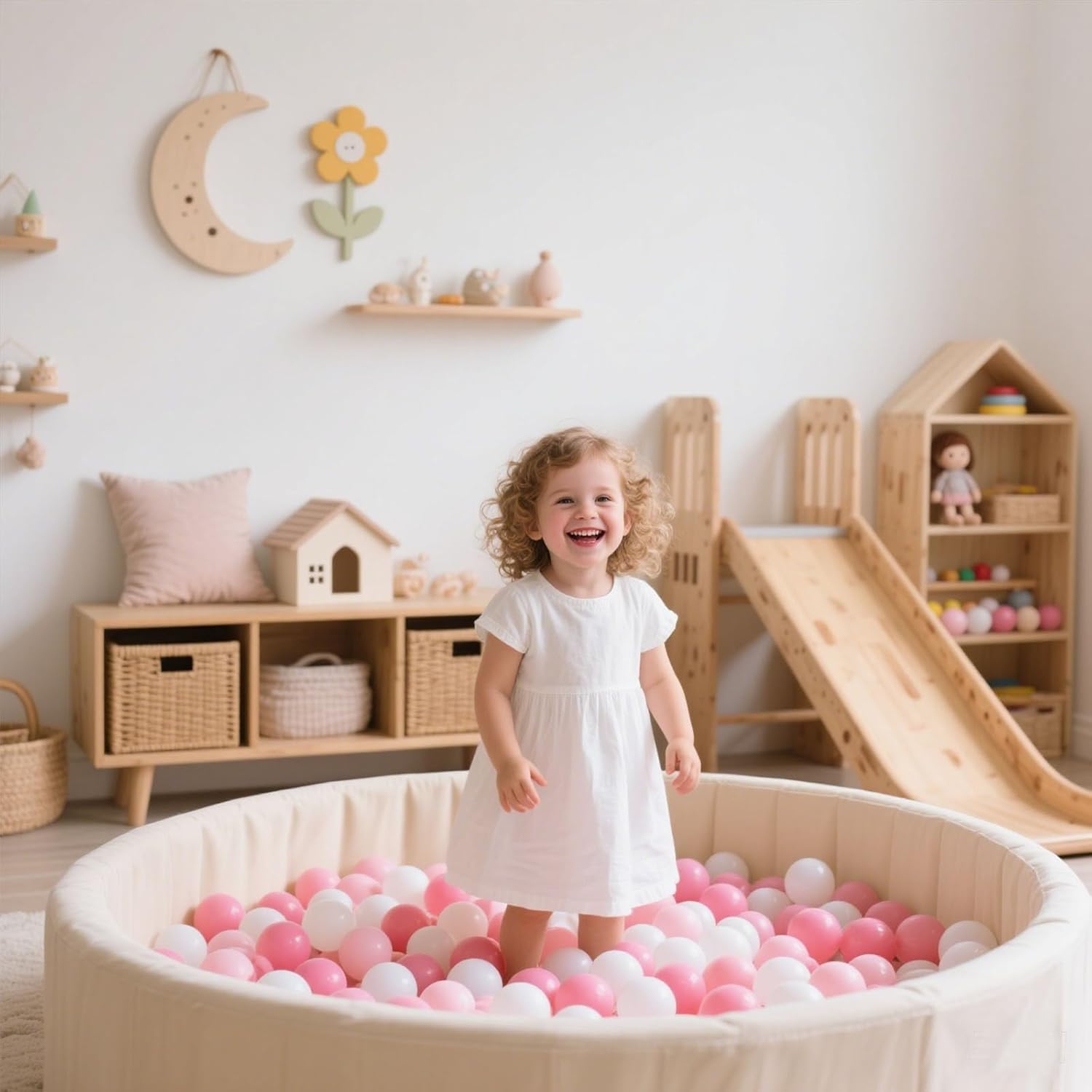 GOGOSO Ball Pit Balls 100 PCS for Toddles, Kids Plastic Balls for Ball Pit, Pool, Pink Party Accessories, Birthday Decoration