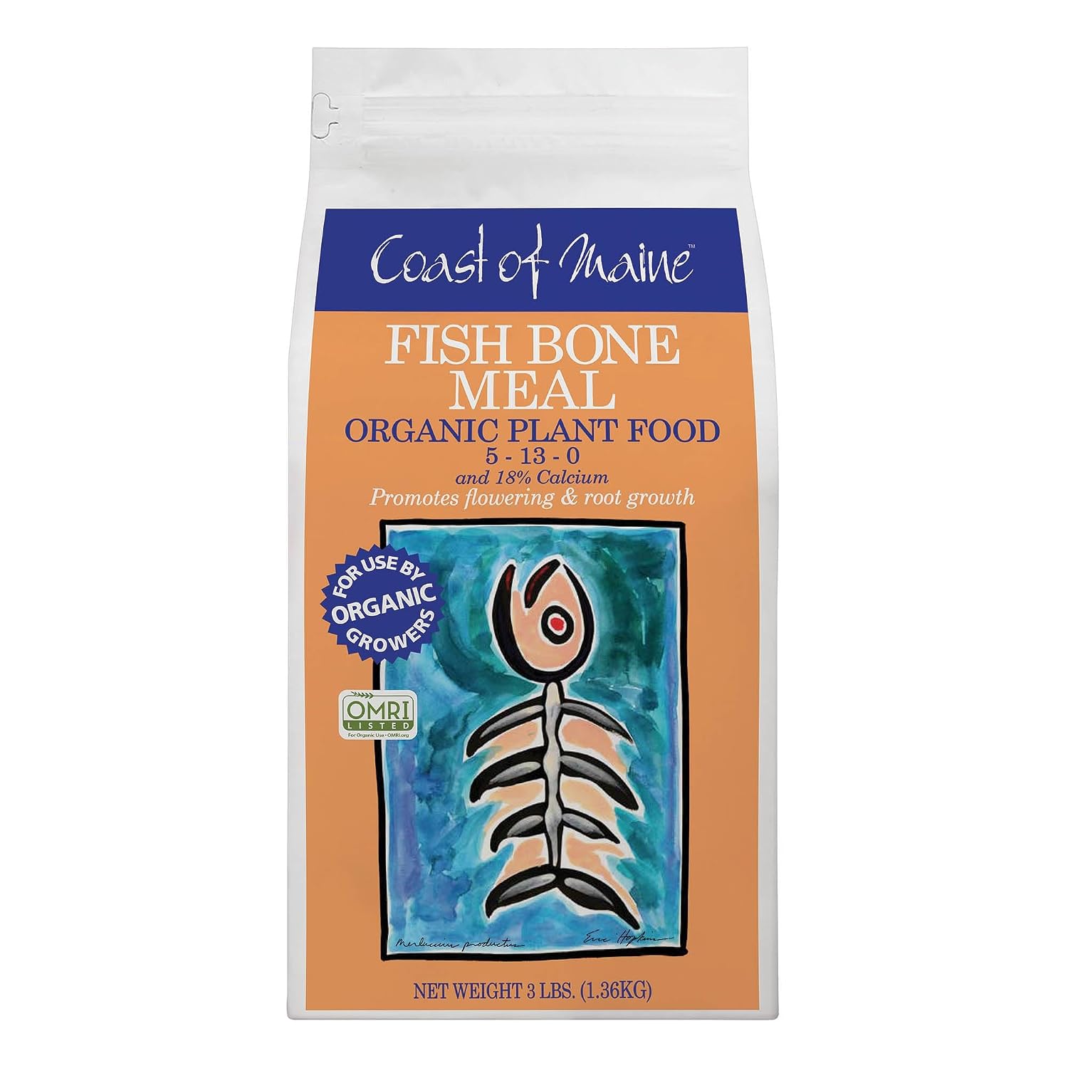 Coast of Maine Fish Bone Meal Dry All Purpose Plant Food 3 lb.