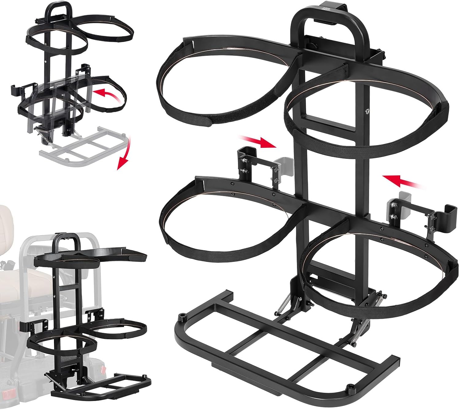 KEMIMOTO Golf Cart Bag Holder, Heavy-Duty Golf Cart Bag Attachment | Compatible with EZGO Valor RXV Club Car