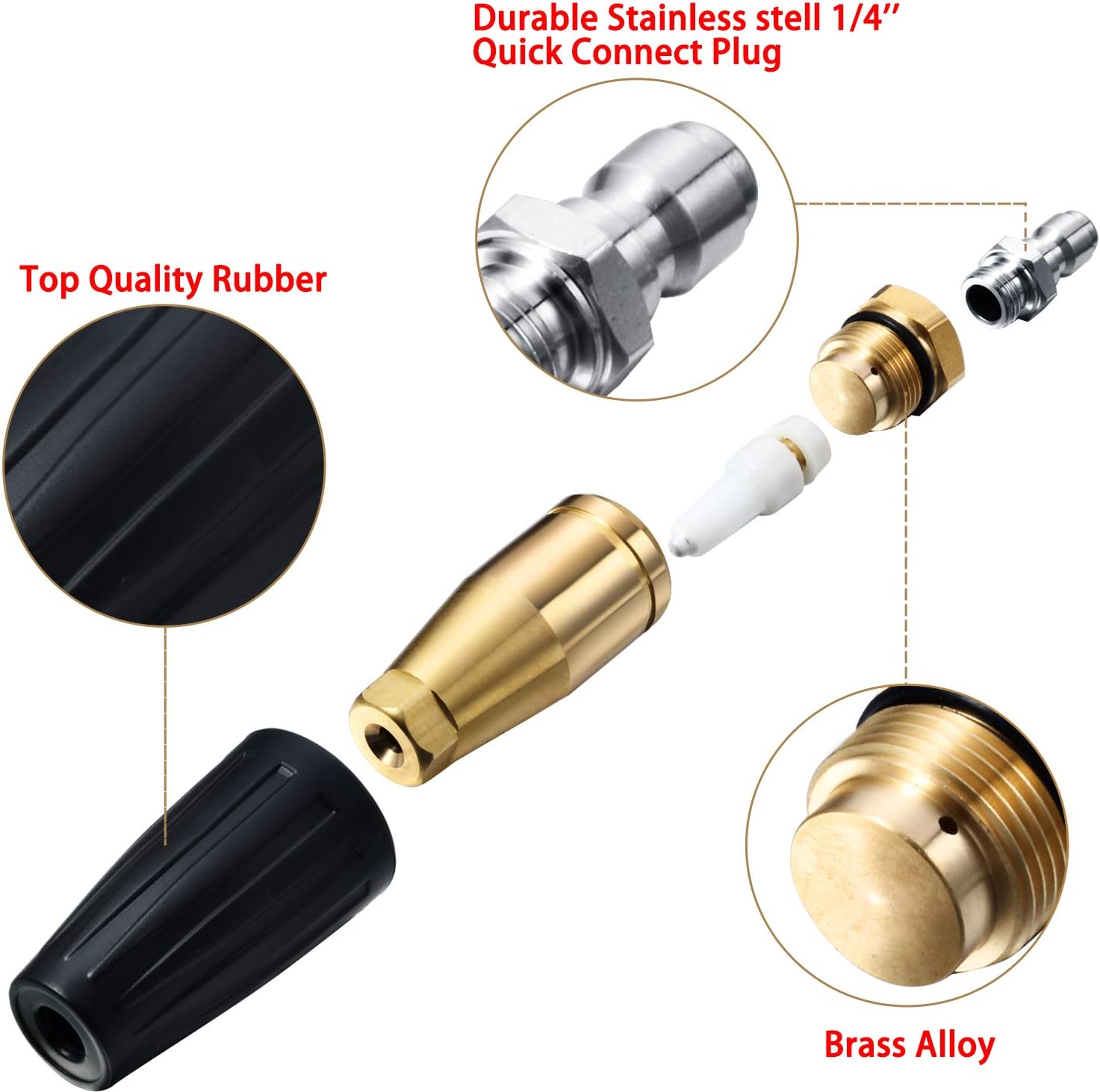 Mudder 4000 PSI Pressure Washer Turbo Nozzle, Nozzle Tips 7 Pcs 4.0 GPM