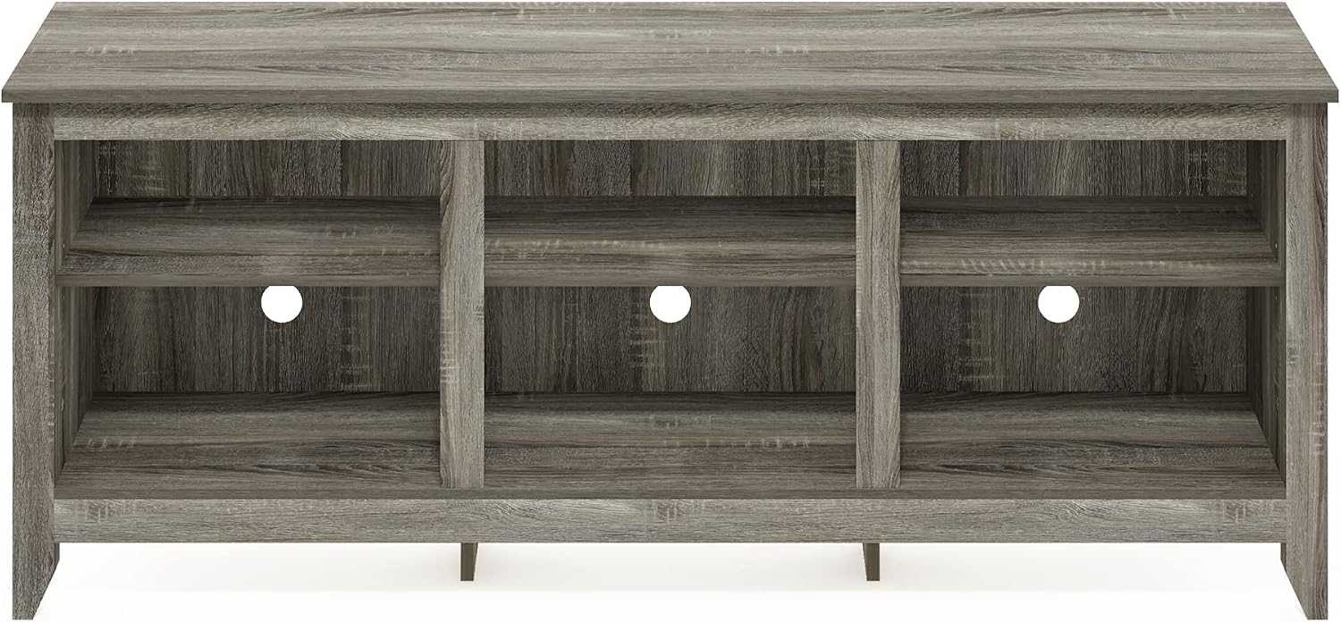 Furinno Fowler Multipurpose TV Stand Bookshelves, French Oak Grey