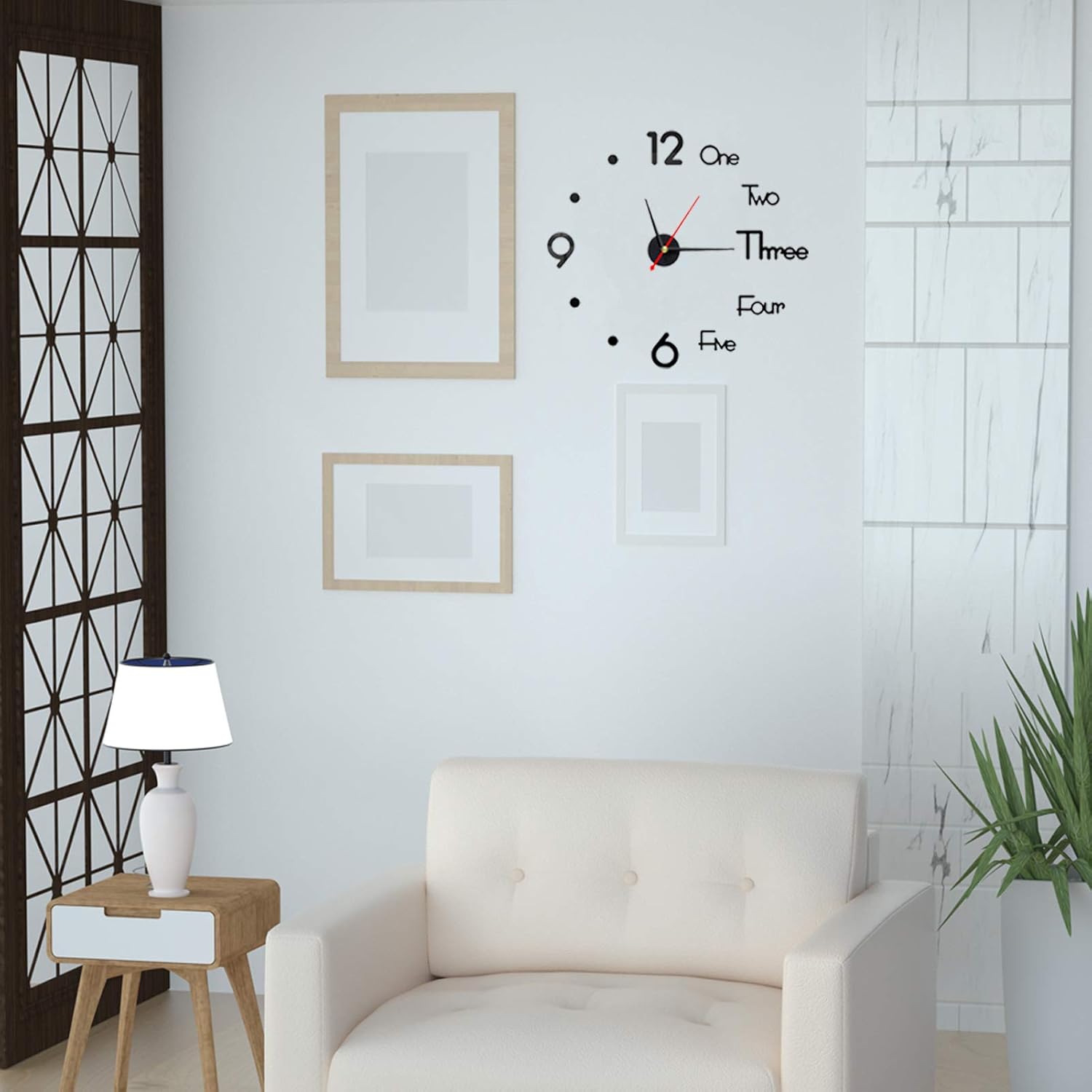 10-20 Inch DIY Wall Clock 3D Frameless Silent Non Ticking