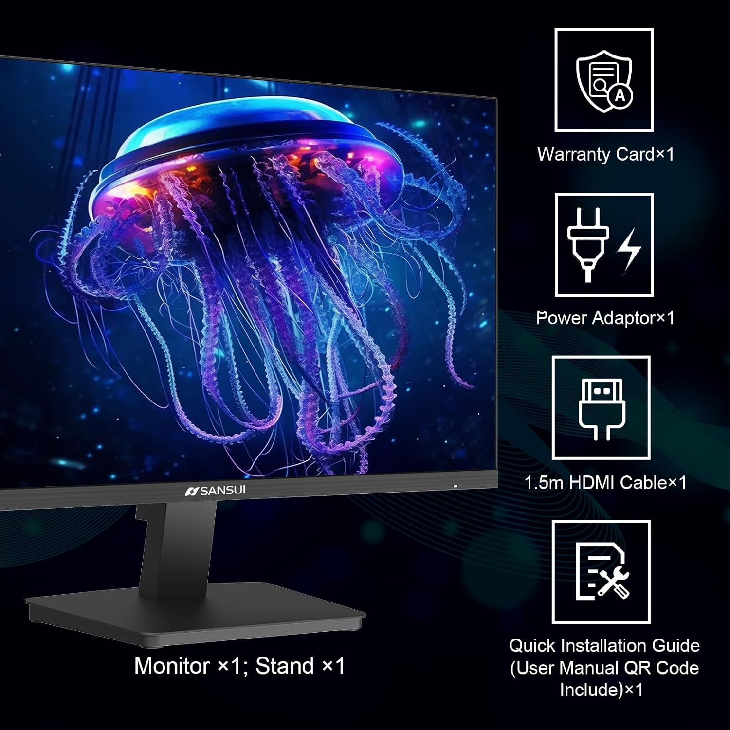 SANSUI 32 Inch Curved 240Hz Gaming Monitor High Refresh Rate, FHD 1080P | Gaming PC Monitor HDMI DP1.4, 1500R Curvature, 1Ms MPRT, HDR,Metal Stand,VESA Compatible(DP Cable Incl.)