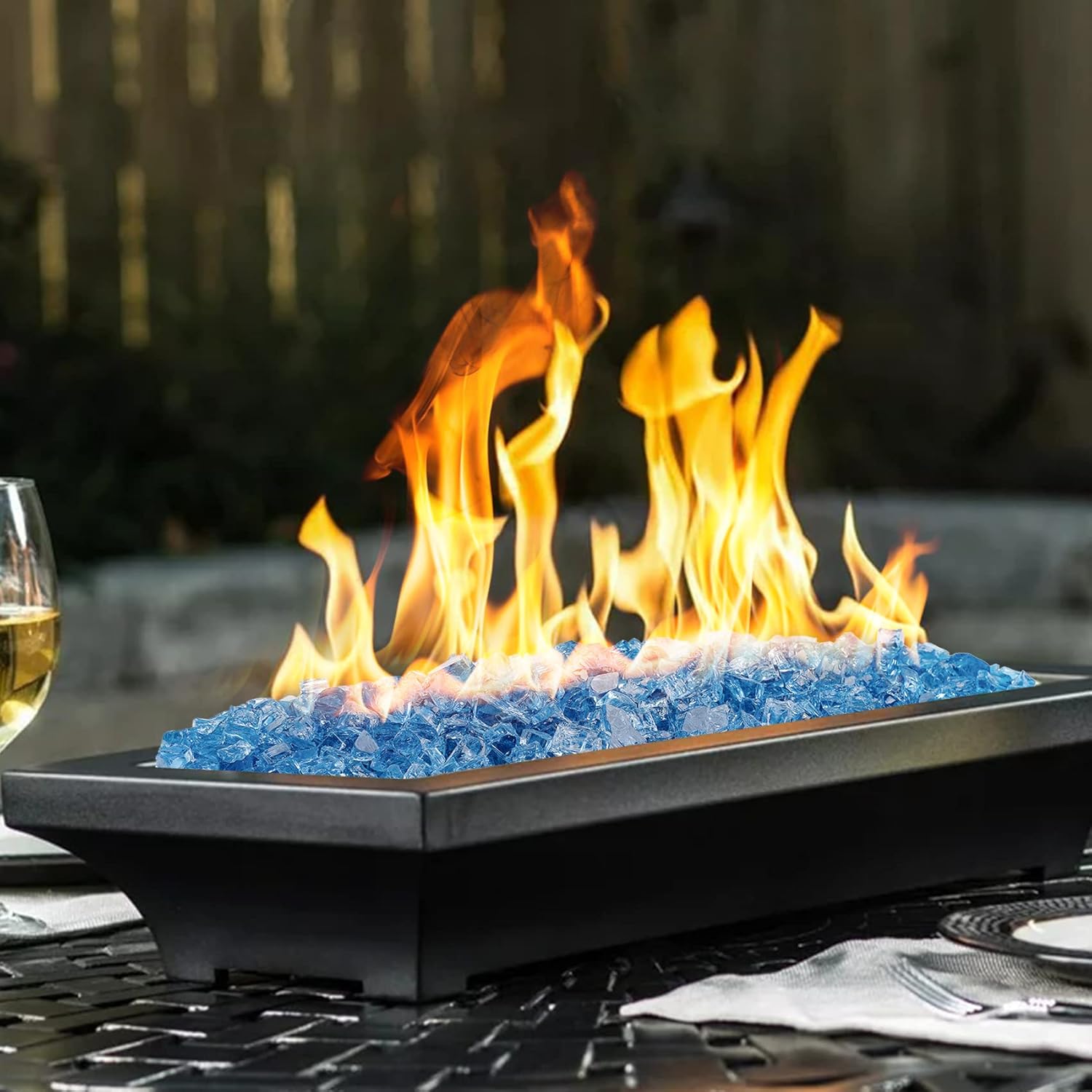 Onlyfire 10 lbs Fire Glass Rocks for Gas Propane Fire Pit and Fireplace