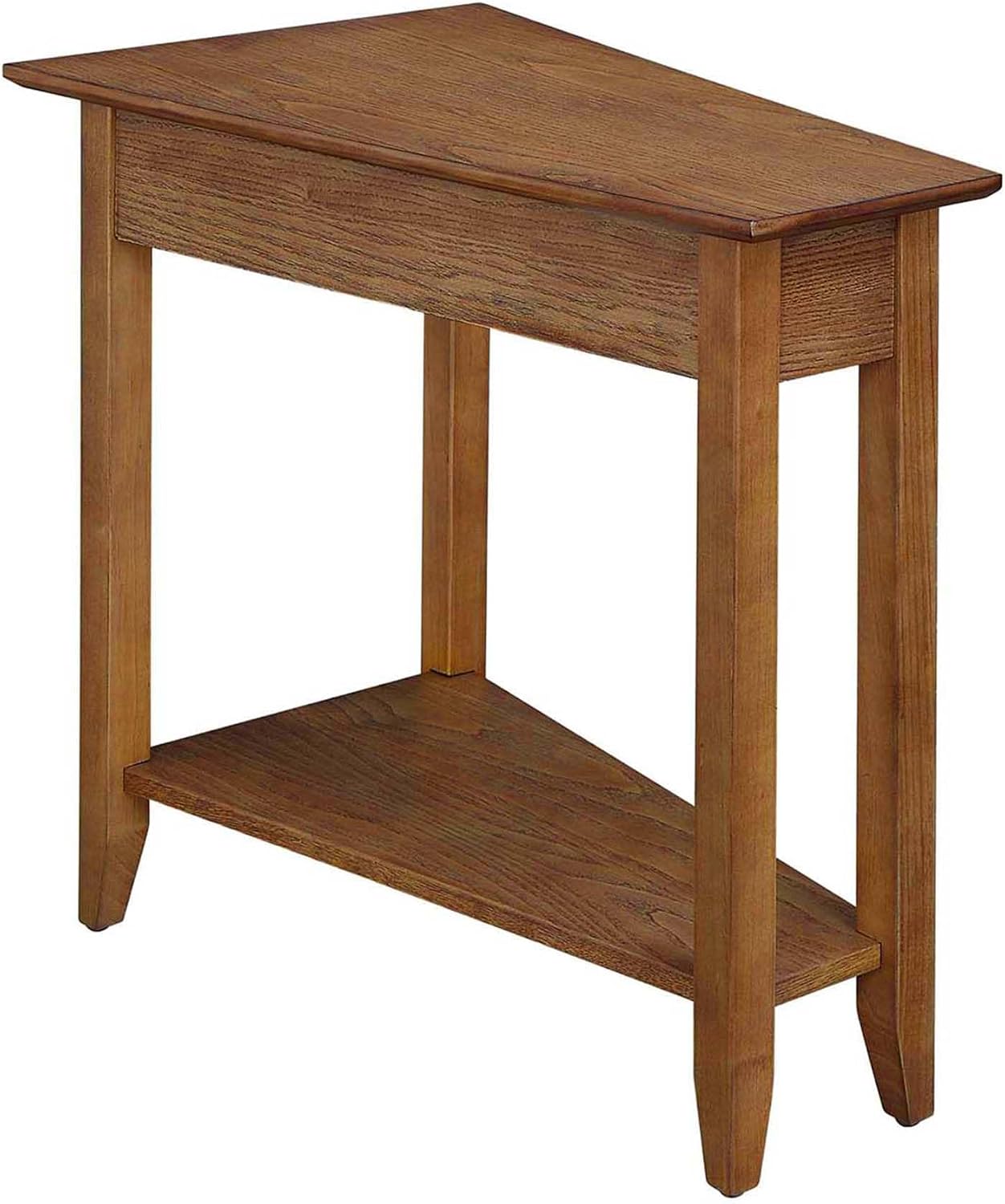 Convenience Concepts American Heritage Wedge End Table 24" - Classic Living Room Table with Storage Shelf, Side Table for Family Room, Bedside Table, Espresso