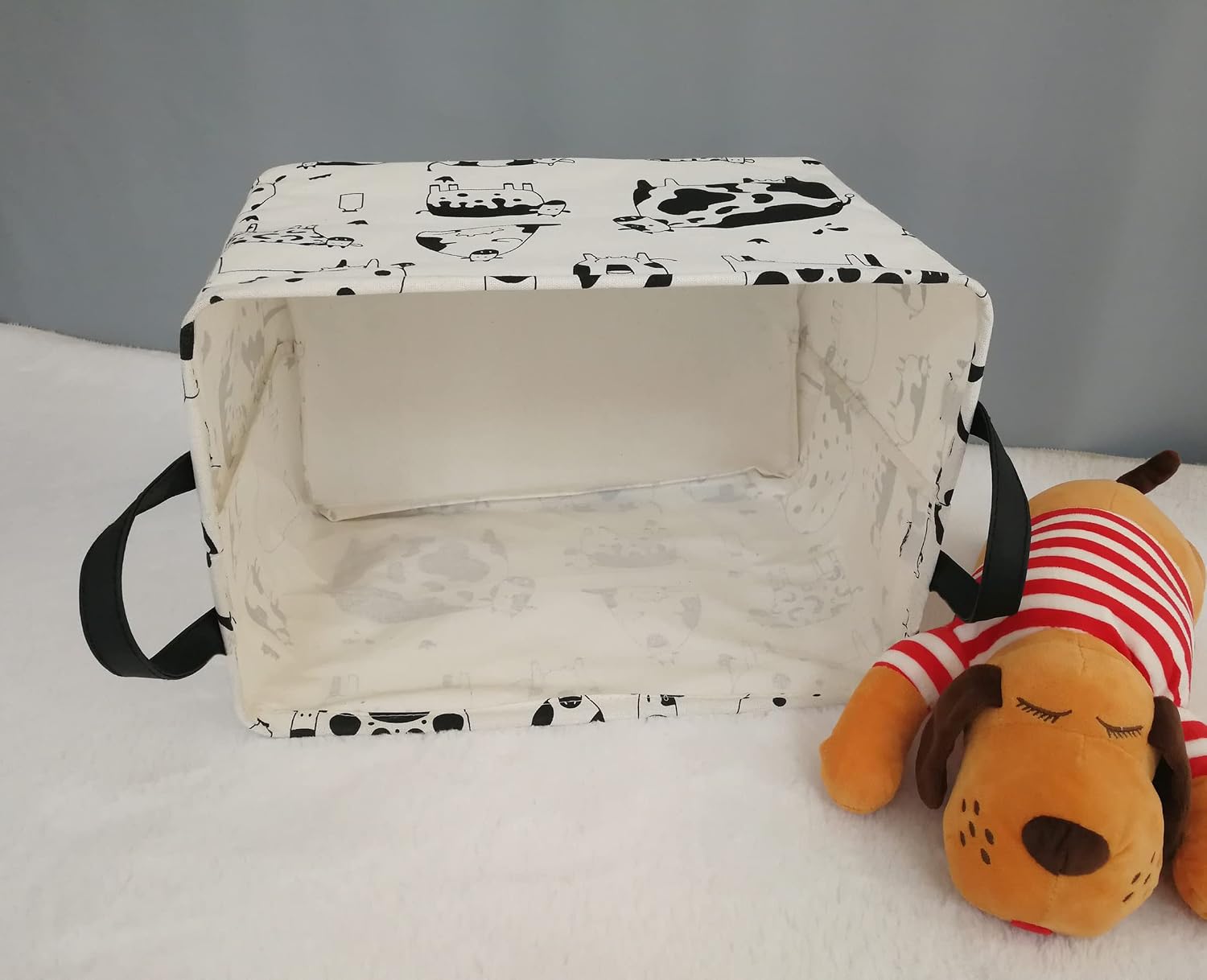 Kid Storage Basket Gift Shelf Basket Toy Storage Bin, Nursery Basket Organizer Box for Children Room Deco With Handles (Grey deer)