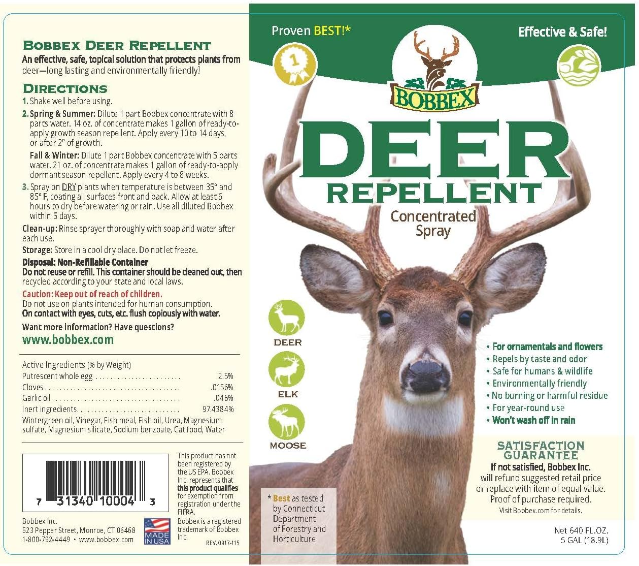 Concentrated Deer Repellent - Bobbex | Deer, Elk, and Moose Deterrent Concentrate (64 oz.) UB-U9NT-KE8U