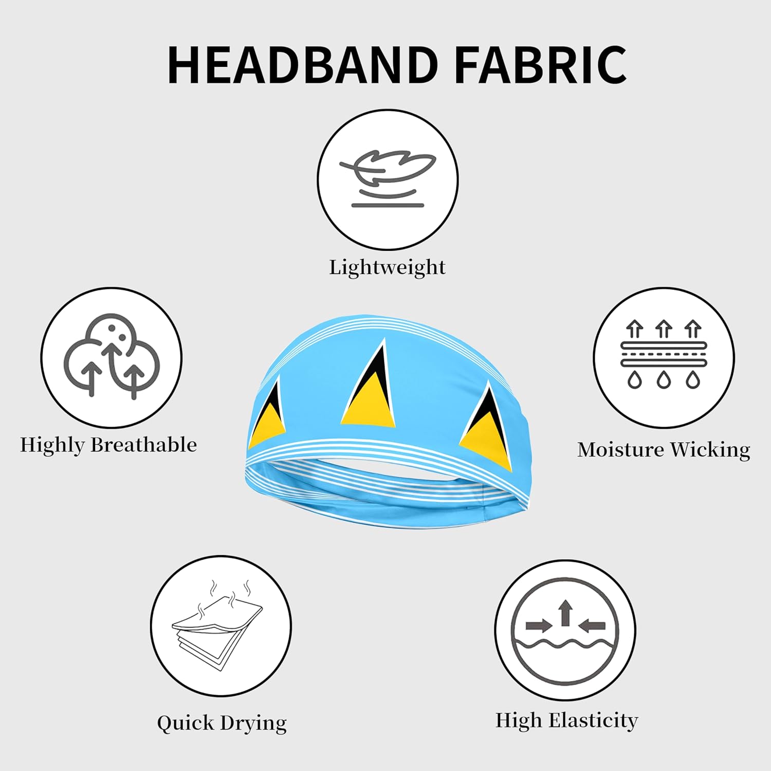 Sports Headband for Women Men,Flag Pattern Workout Head Band,Sweat Bands,Women Running Cycling Yoga Fitness,WorkoutSports Gift