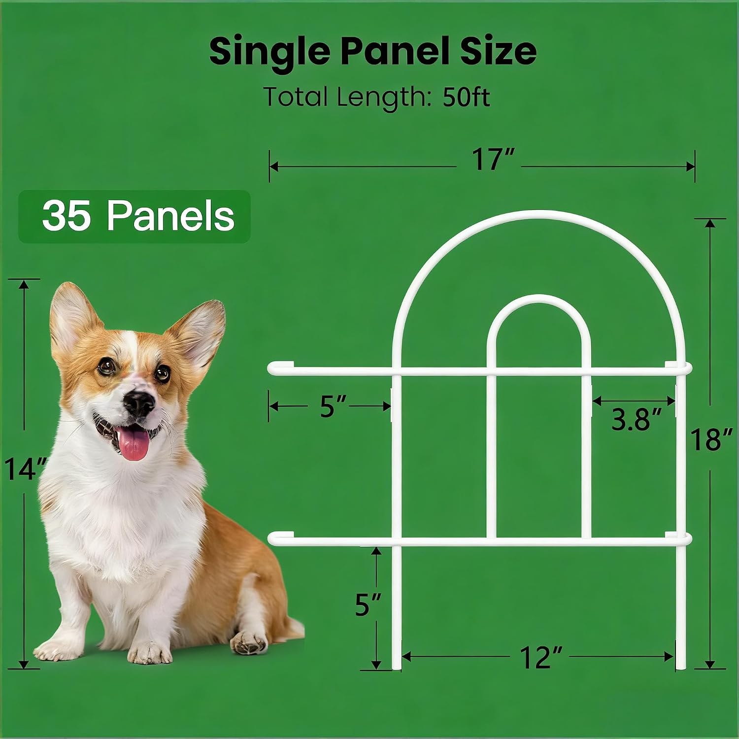 AMAGABELI 10 Panels 17in(H)×10ft(L) Decorative Garden Fences and Borders for Dogs No Dig Rustproof Metal Fence Panels Garden Edging Border Animal Barrier Fencing for Flower Beds Yard Patio Decor Black