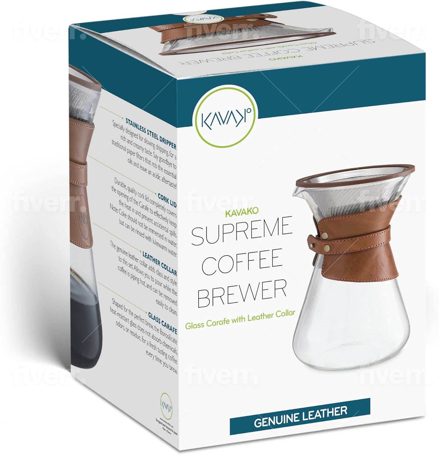 Pour Over Coffee Maker Set with Double-Layer Stainless Steel Filter, Coffee Dripper
