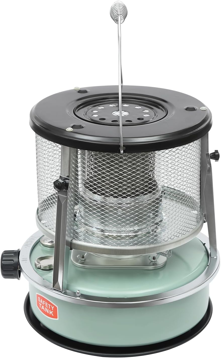 2 in 1 Portable Kerosene Heater & Stove Height Adjustable, 2600W Kerosene Stove, Non Electric Heaters for Indoor Outdoor, Emergency Oil Heater 107.64-161.46 ft²heating area for 15-17 hour(Black)