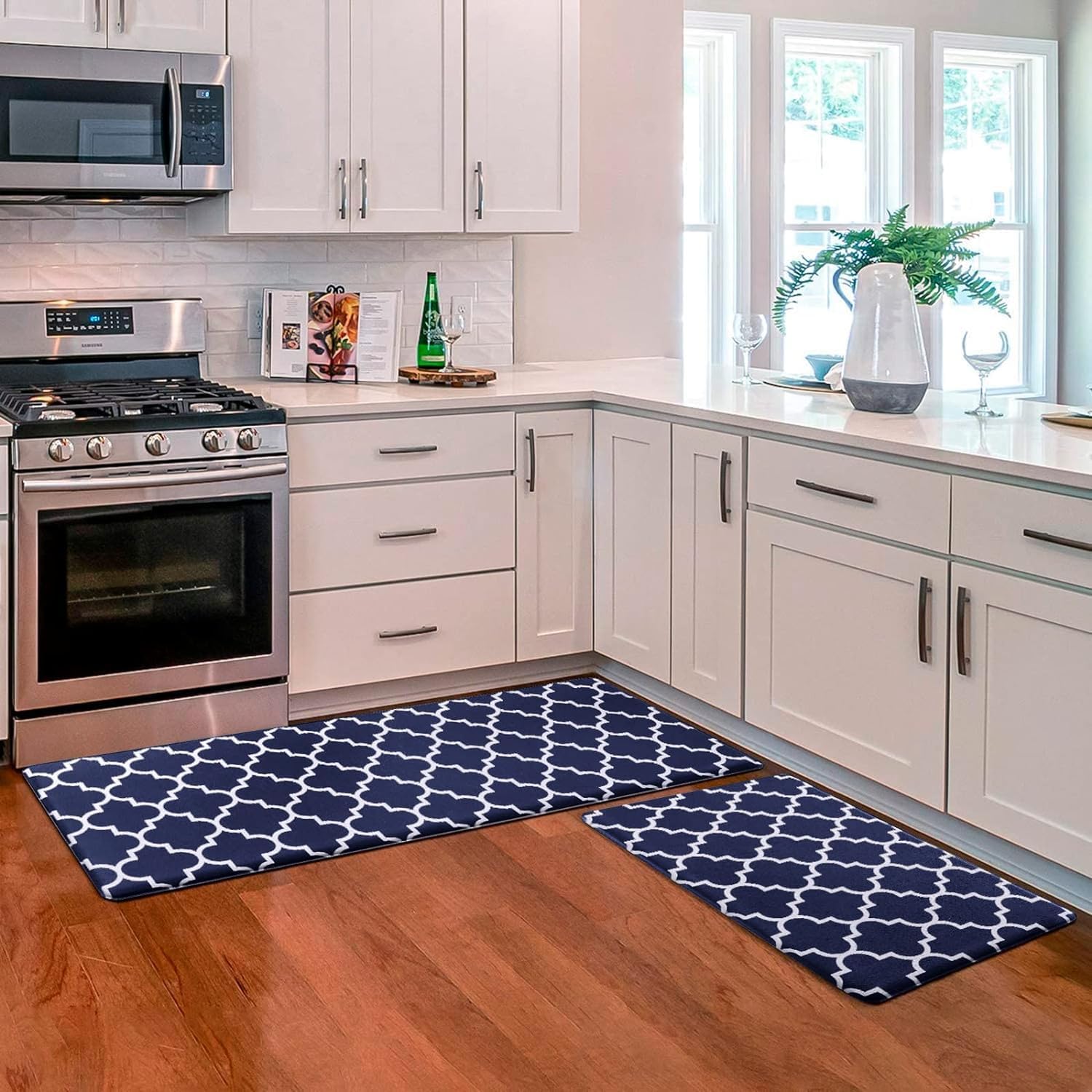 KMAT Kitchen Mat Set of 2,Cushioned Anti-Fatigue Kitchen Mats for Floor