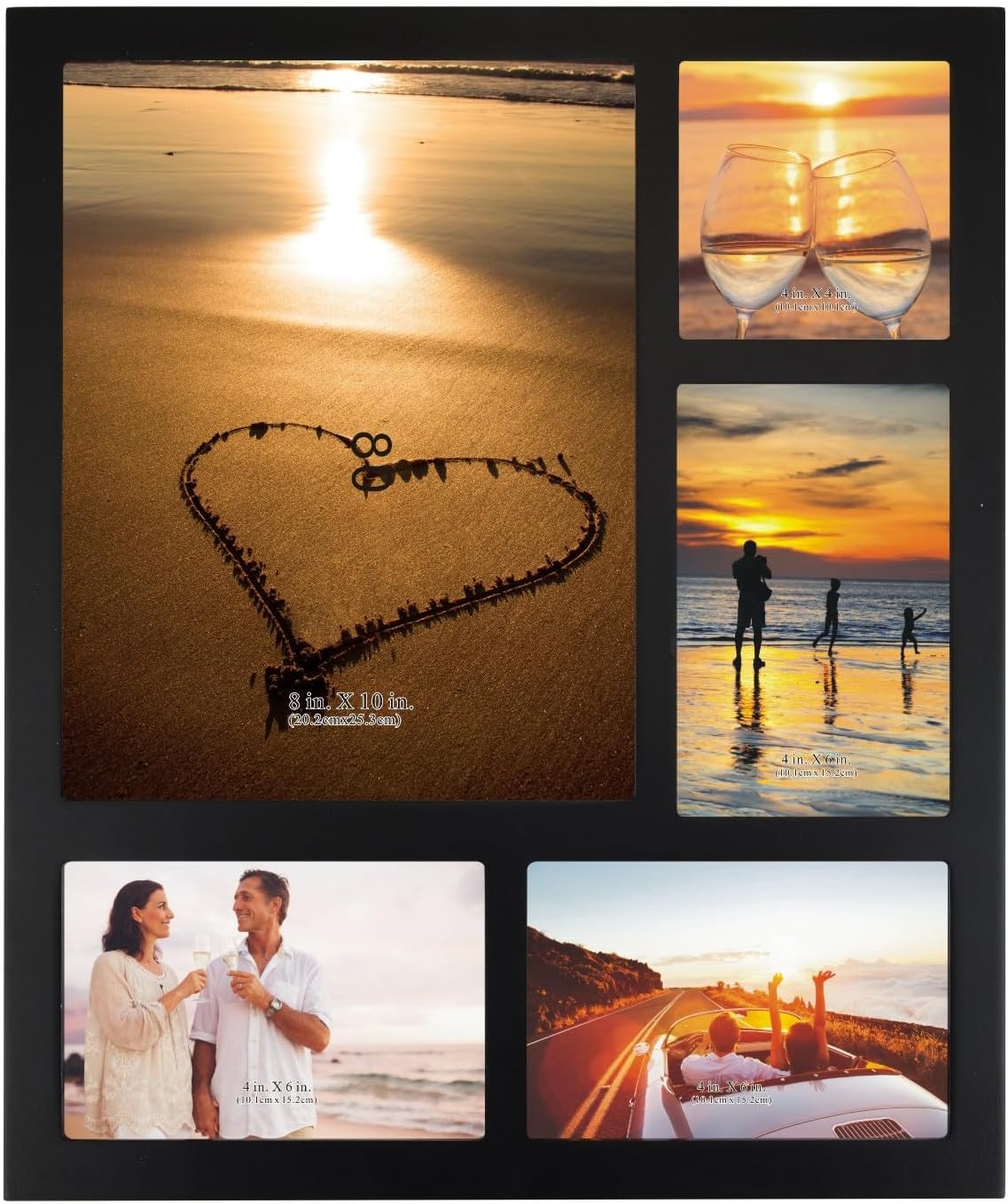 4x6 5-Opening Collage Picture Frame Black Wood