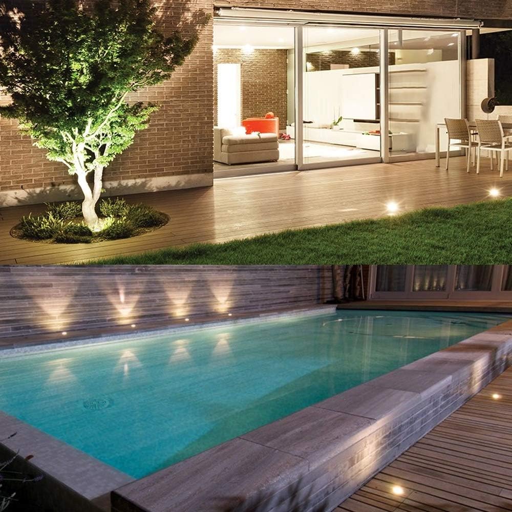Well Lights Landscape Lighting, Low Voltage Outdoor In Ground Landscape Lights, 5W 12V-24V Waterproof Warm White 3000K Deck Light for Garden, Pathway