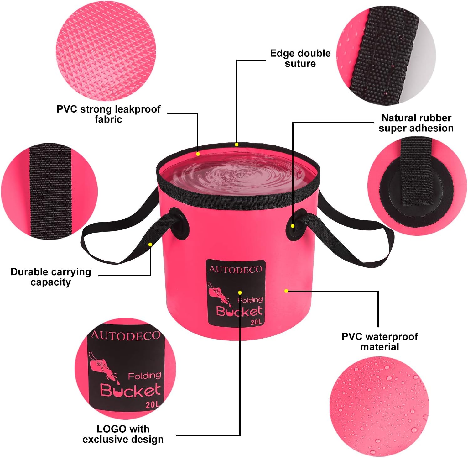 Collapsible Bucket 5 Gallon Container Folding Water Bucket Portable Wash Basin 20L