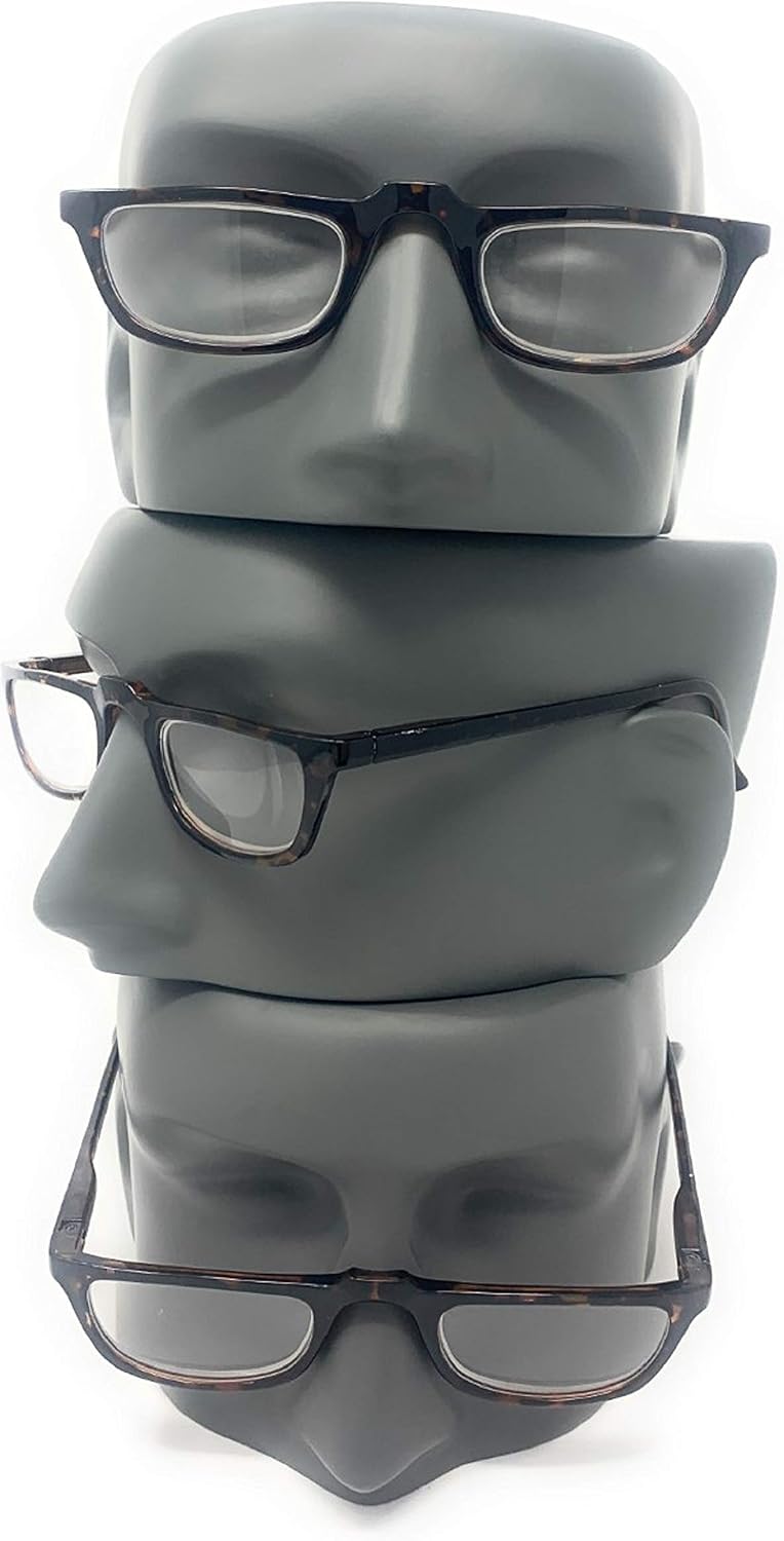 The Felix Rectangle Half Frame Reading Glasses, Unisex Half Rim Readers + 1.50 Dark Tortoise