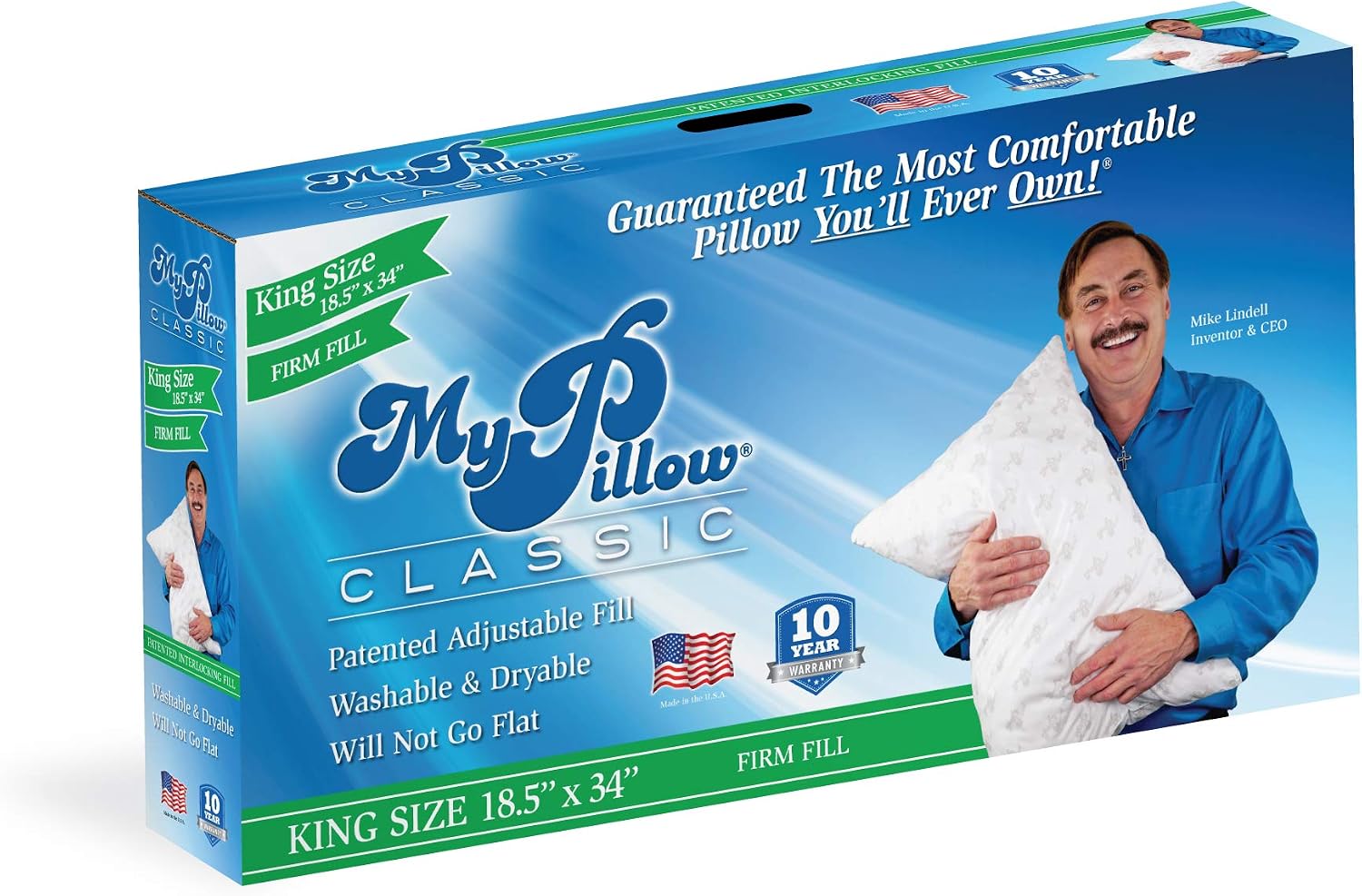MyPillow Bedding Bed Pillows for Sleeping Standard Size, Perfect for Back, Stomach or Side Sleepers - My Pillow Classic Pillow [Standard, Firm]