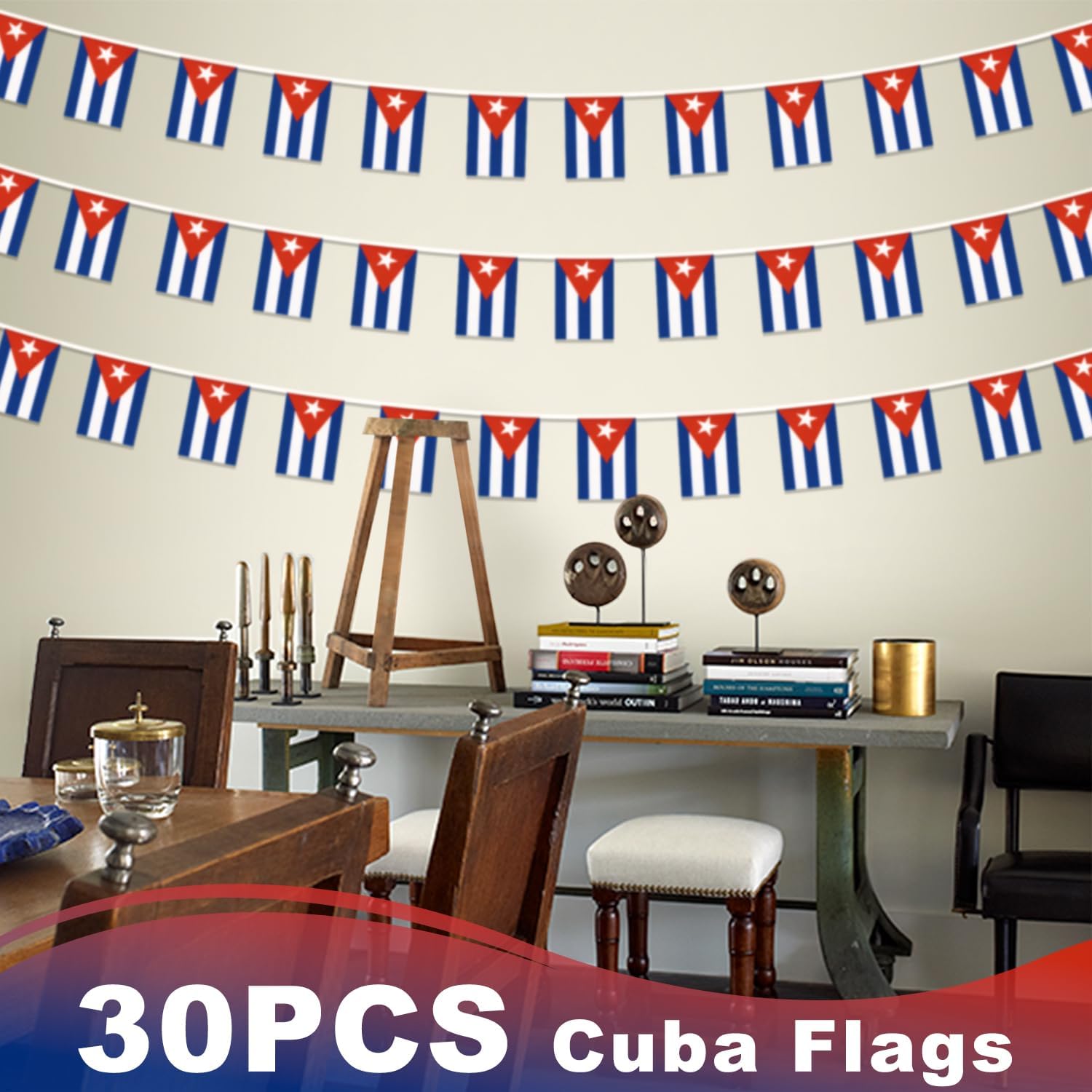 Nicaragua String Flag Pennant Banner, Small Mini Nicaraguan Flags Bunting Banner, National Country Decoration for School, Party, Sports Events, Patriotic Festival, 33 Feet 30 Flags