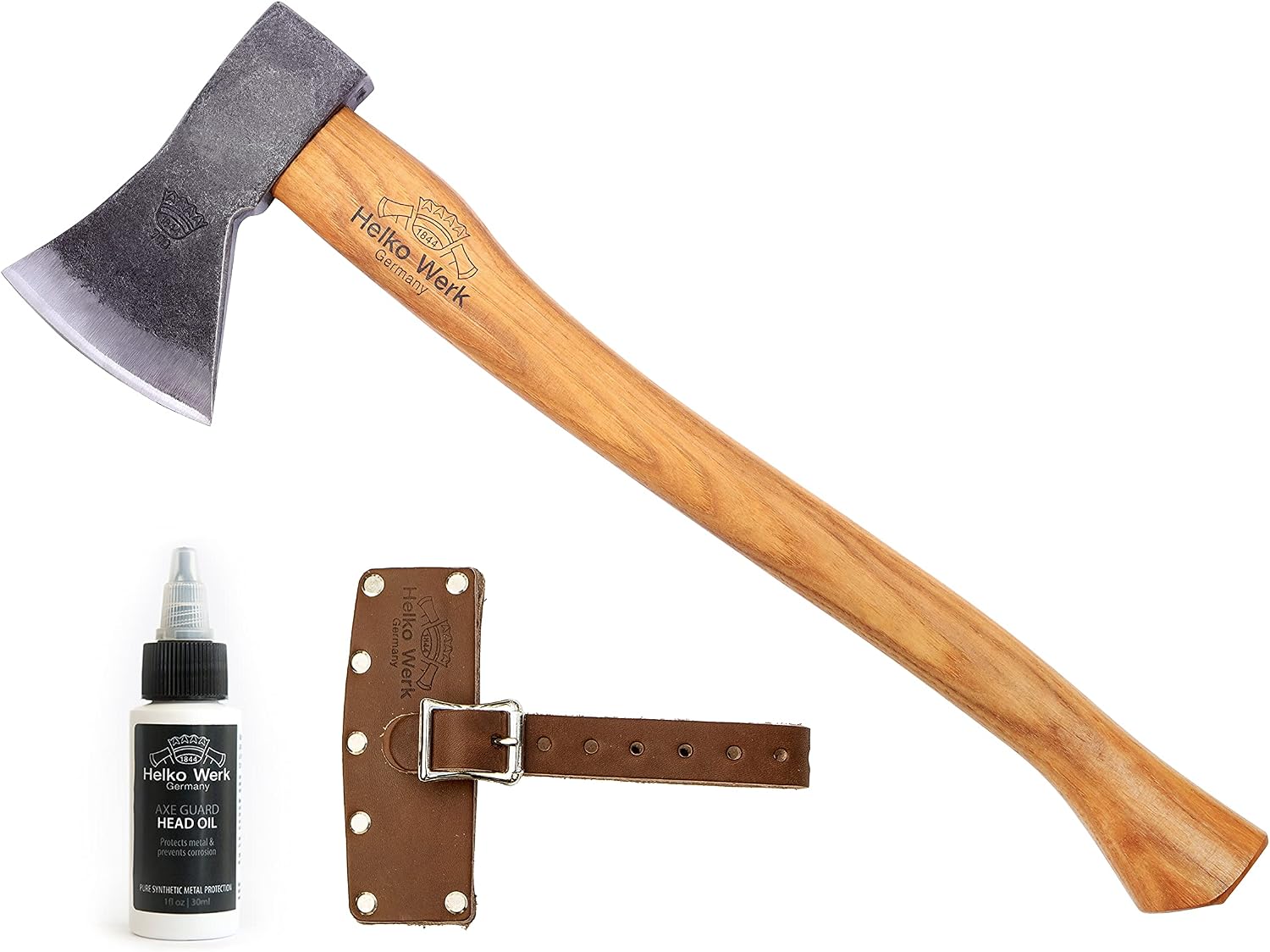 1844 Helko Werk Germany Traditional Hessen Woodworker Felling Axe (13563) | Made in Germany Hand Forged Felling Axe and Cutting Forest Axe for Felling Trees Head 2-3/4 lbs, Handle 28 inches
