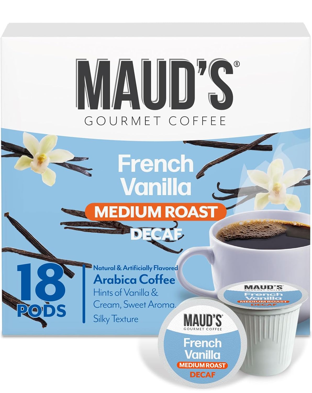 Maud’s Decaf Dark Roast Coffee Pods, 100ct | Decaffeinated Coffee in Single Serve Pods – Compatible with Keurig Coffee Makers