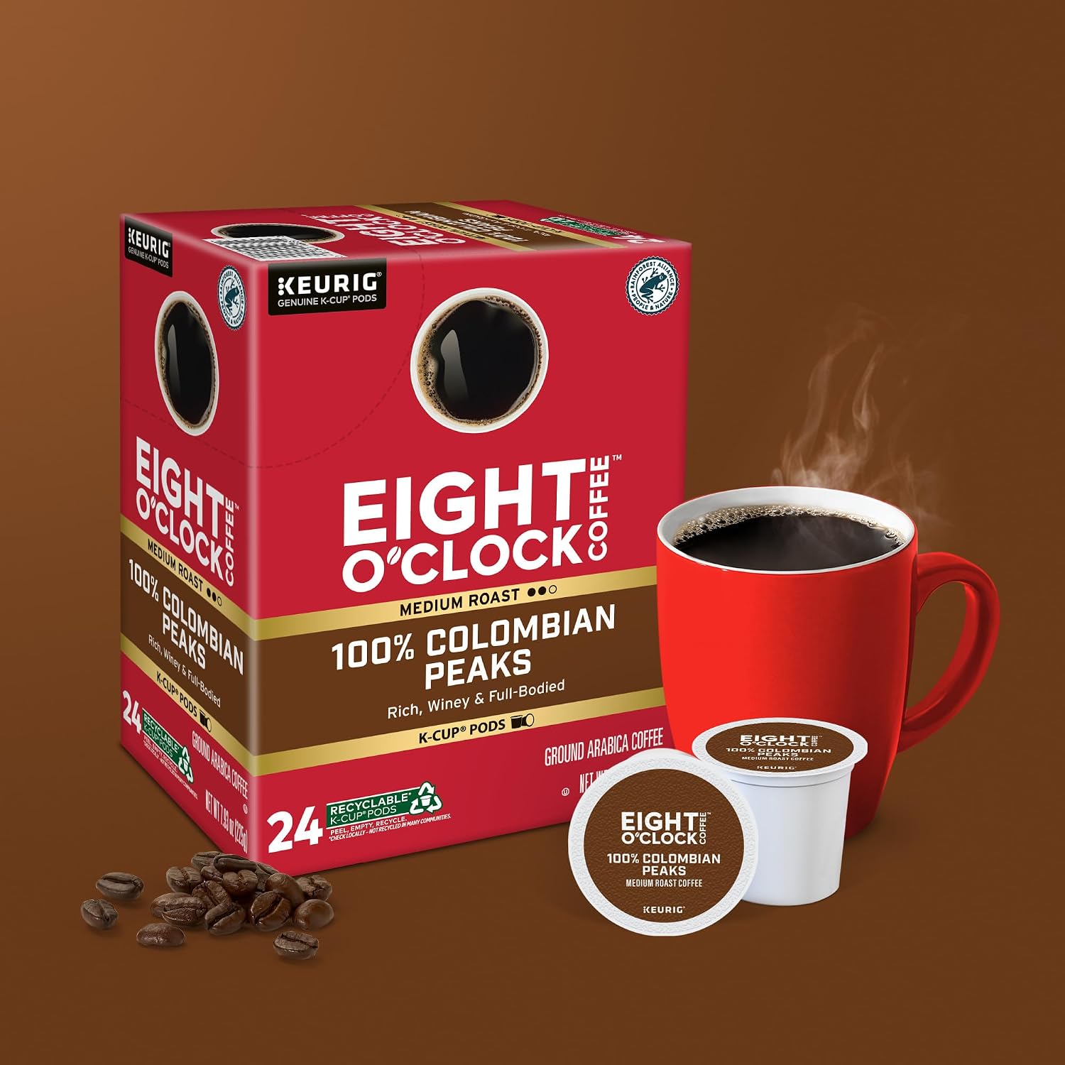Eight O'Clock Coffee The Original, Single-Serve Keurig K-Cup Pods, Medium Roast Coffee Pods, 72 Count