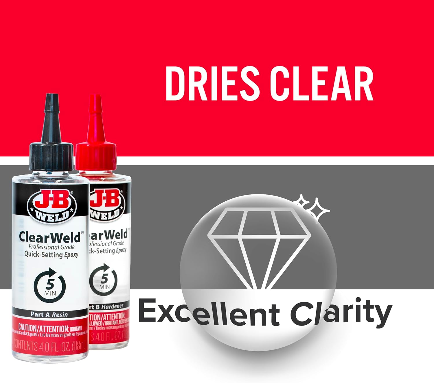 J-B Weld Pro Size ClearWeld 5 Minute Set Epoxy