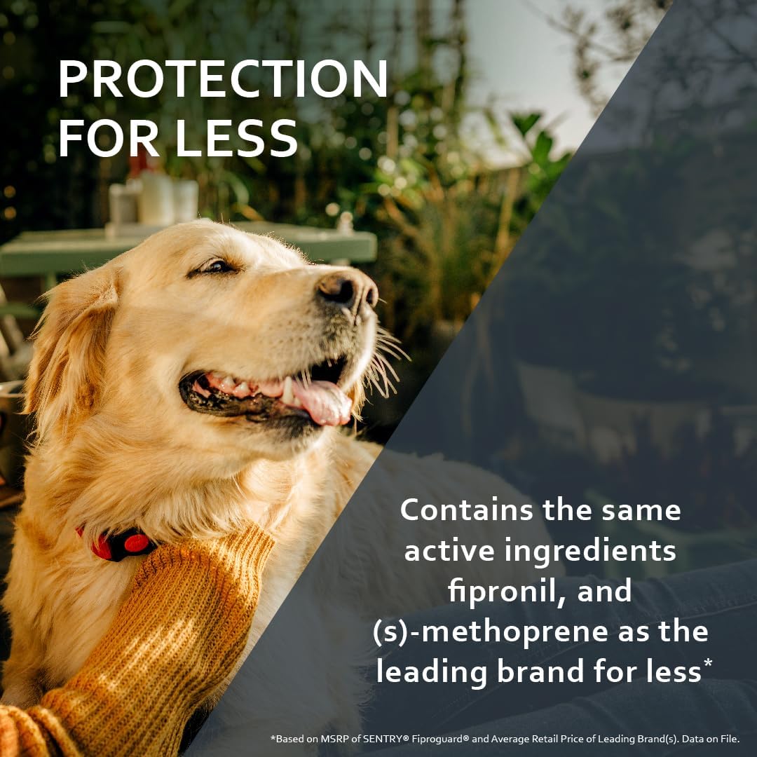 Sentry Fiproguard for Dogs, Flea and Tick Prevention for Dogs (23-44 Pounds), Includes 3 Month Supply of Topical Flea Treatments | Ideal for Medium Dogs 23-44 lbs; Kills Fleas, Ticks & Chewing Lice for 30 Days; 8 weeks+; Vet-Quality OTC Formula