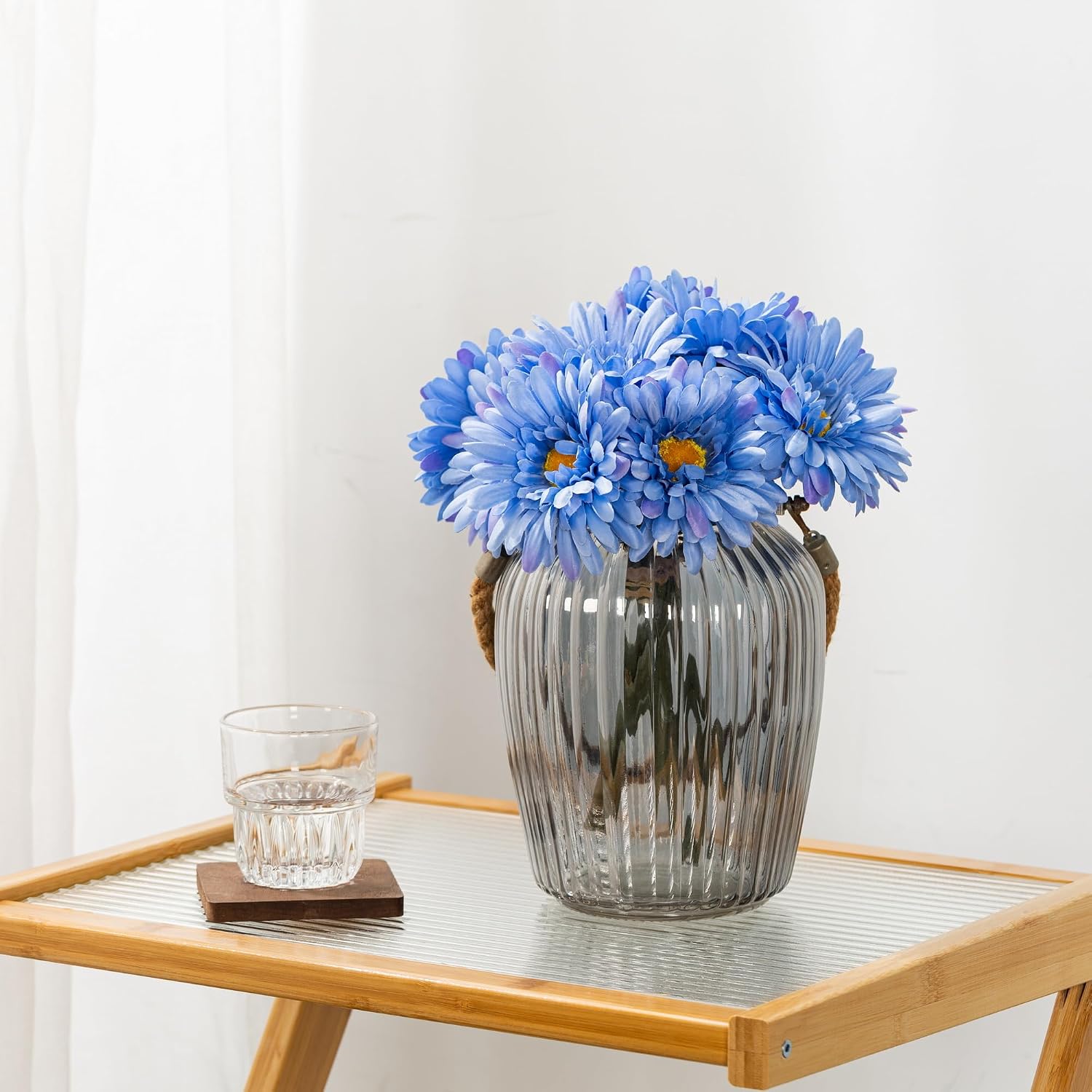 TOPIA Artificial African Daisies Flowers African Daisy Silk Flowers Artificial Gerbera Daisies Pack of 10 (Yellow)