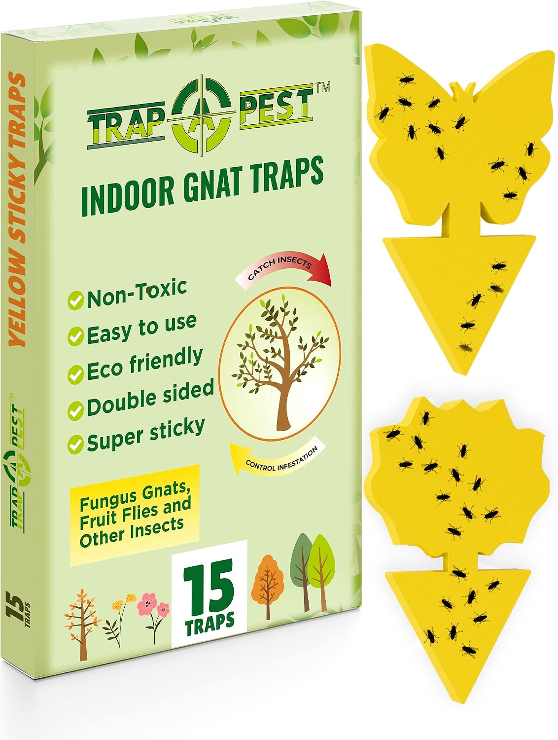 Trap a Pest Indoor Plant Sticky Gnat Traps - Yellow - 15 Pack