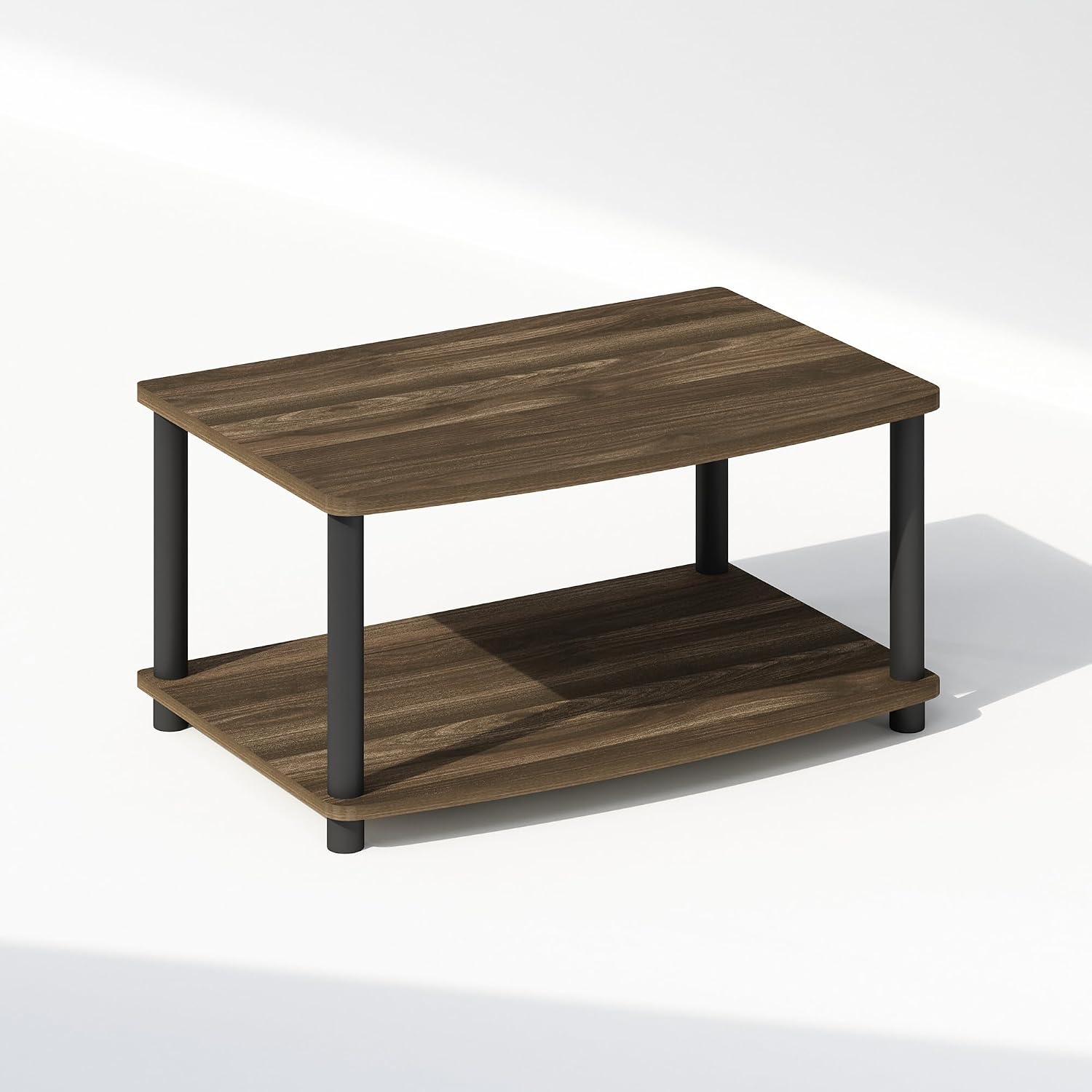 Furinno Turn-S-Tube No Tools 3-Tier Entertainment TV Stands, Dark Cherry and Black