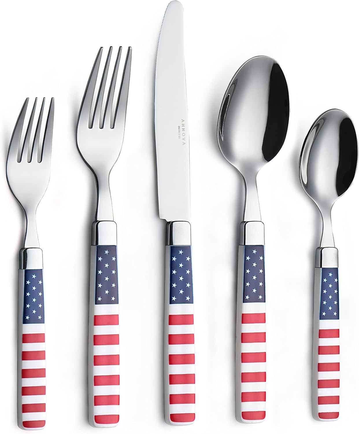 ANNOVA Silverware Set Stainless Steel Colorful Tableware Kitchen Flatware Set Utensils, Includes Dinner Knives, Forks, Spoons