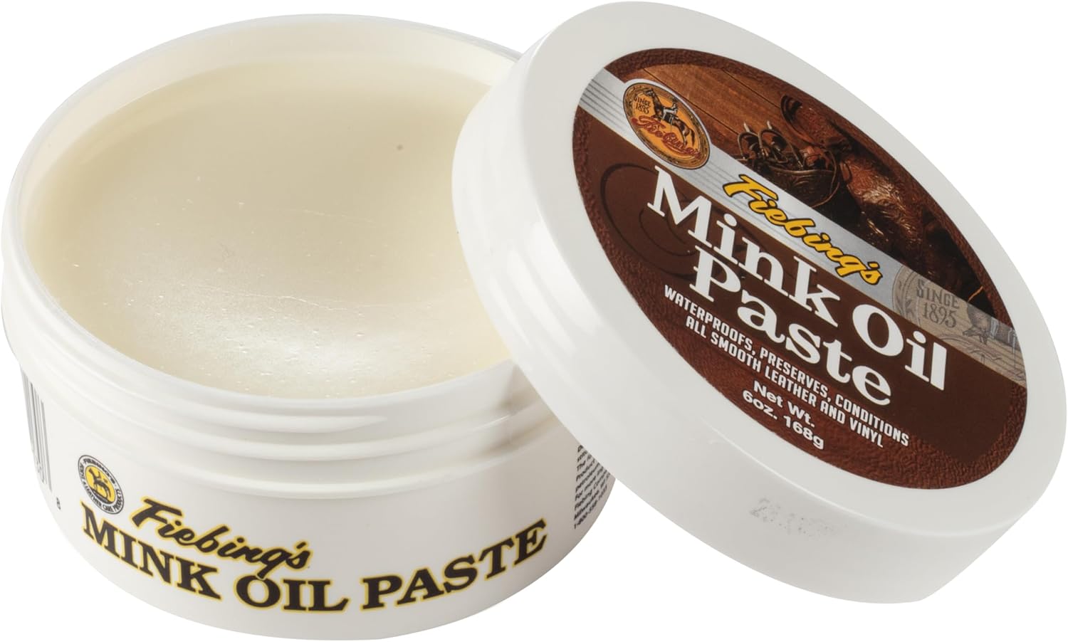 Fiebing's Mink Oil for Leather Boots (6 oz) - Leather Cleaner & Conditioner - Waterproof, Preserve, Soften All Smooth Leathercraft & Vinyl - Prevents Salt Stains - Use On Couch, Shoe, Purse & Belt