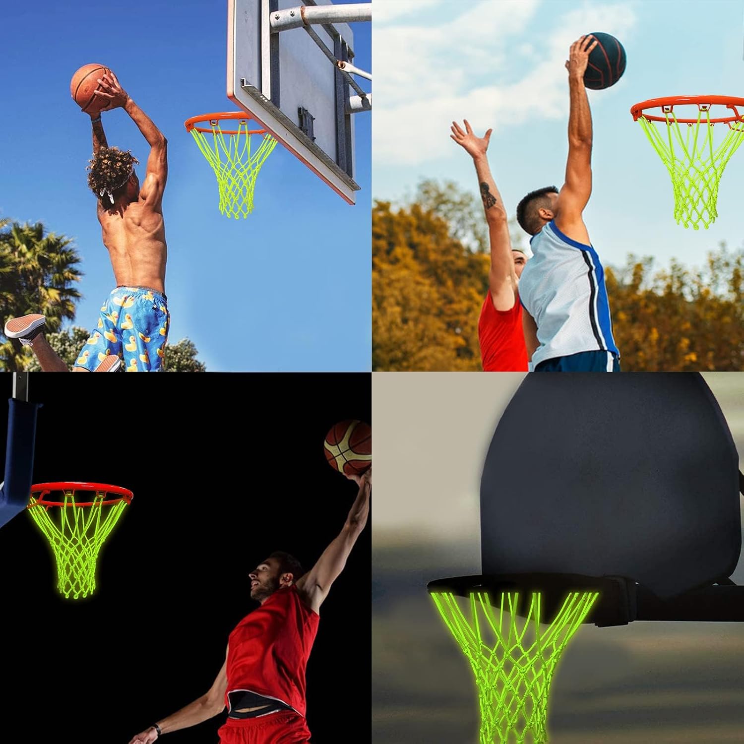 LAO XUE Nightlight Basketball Net Replacement,Luminous Outdoor Nylon Net