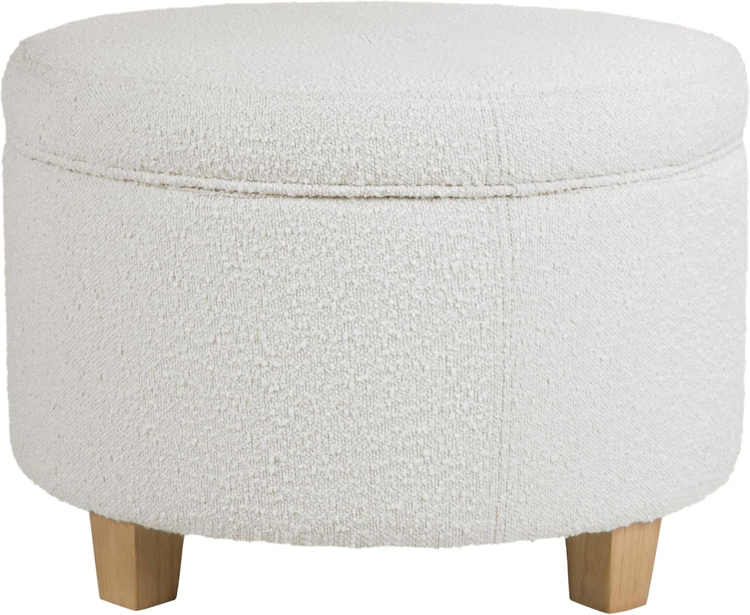 HomePop 24" Large Leatherette Storage Ottoman - Distressed Brown Faux Leather